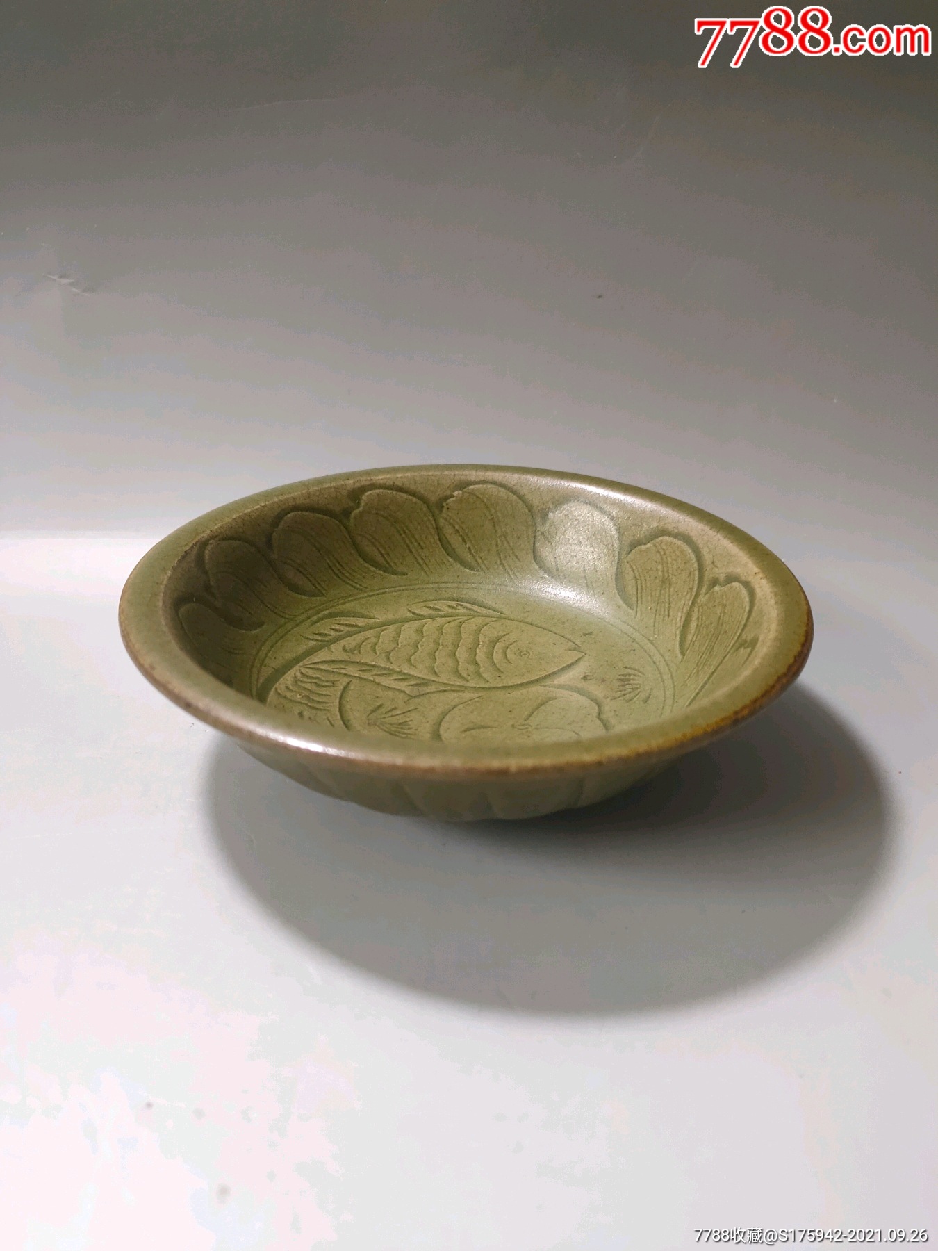 耀州窑莲年有鱼盘老瓷器