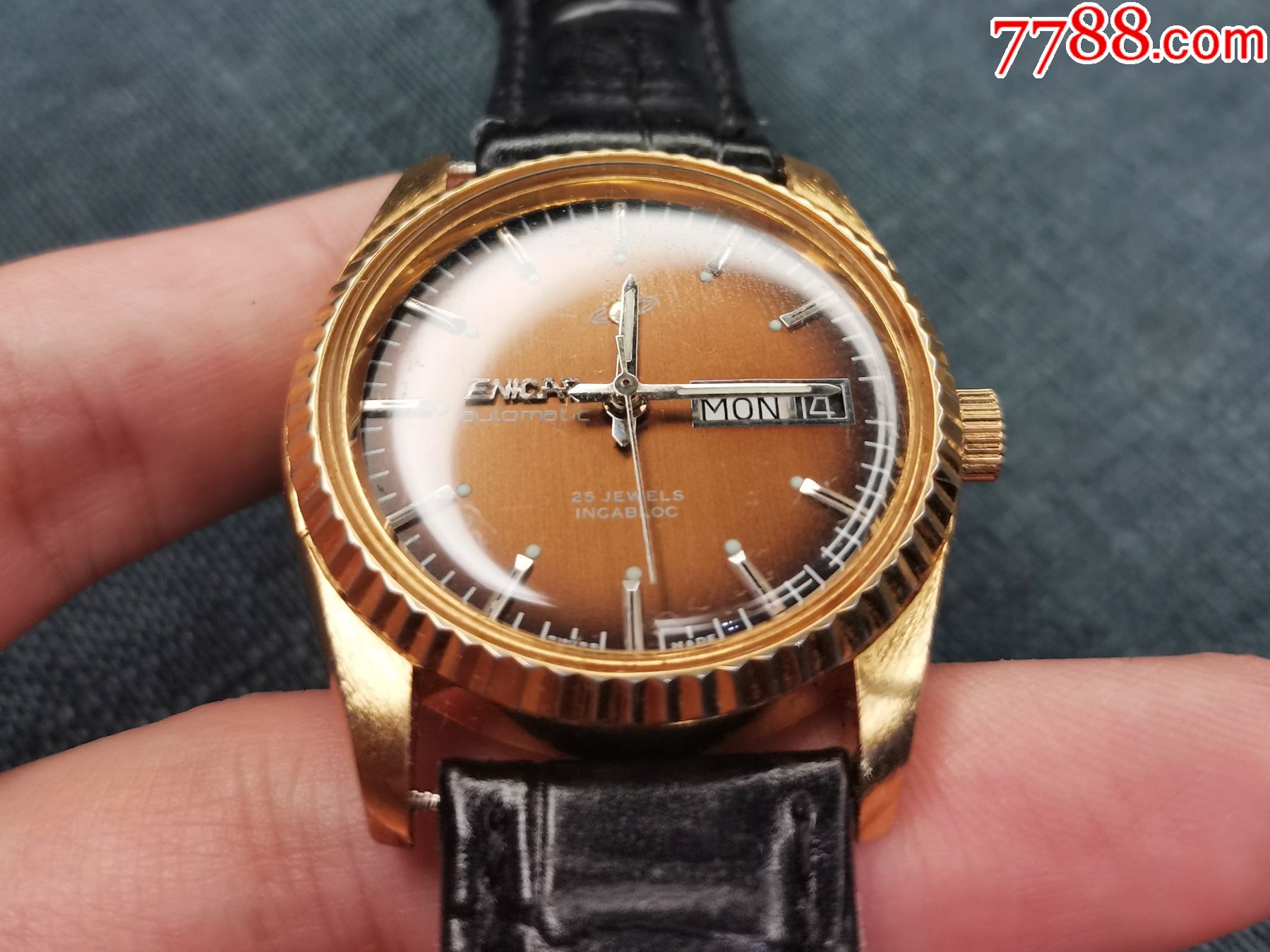 80年代英纳格enicar老手表绝版古董表瑞士中古表原装手动上弦手卷机械