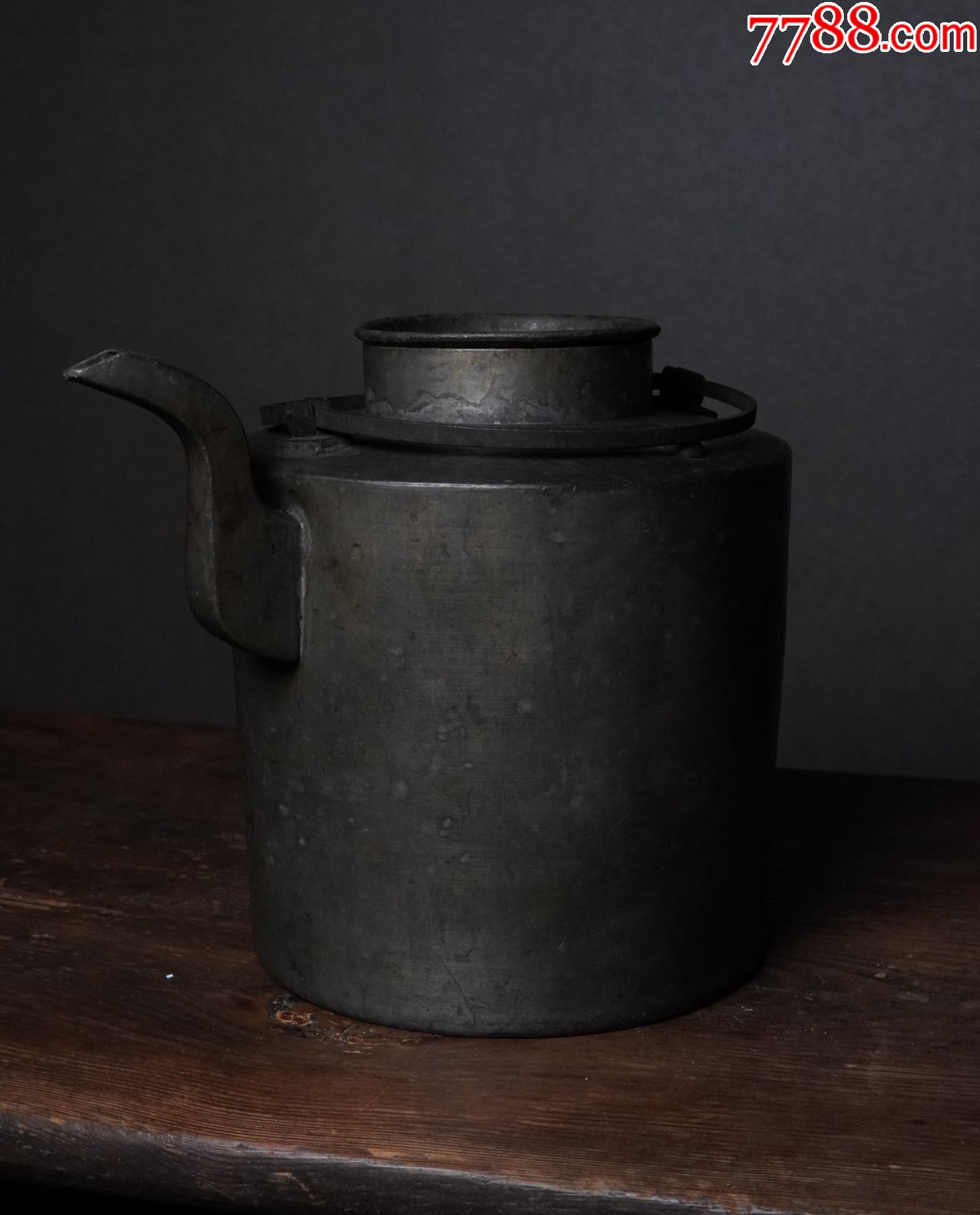 清代锡壶提梁壶锡茶壶老旧锡器收藏茶室摆件