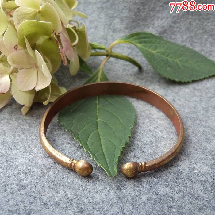 旧手镯老式怀旧收藏仿古虾须镯子金属雕刻花卉纹饰