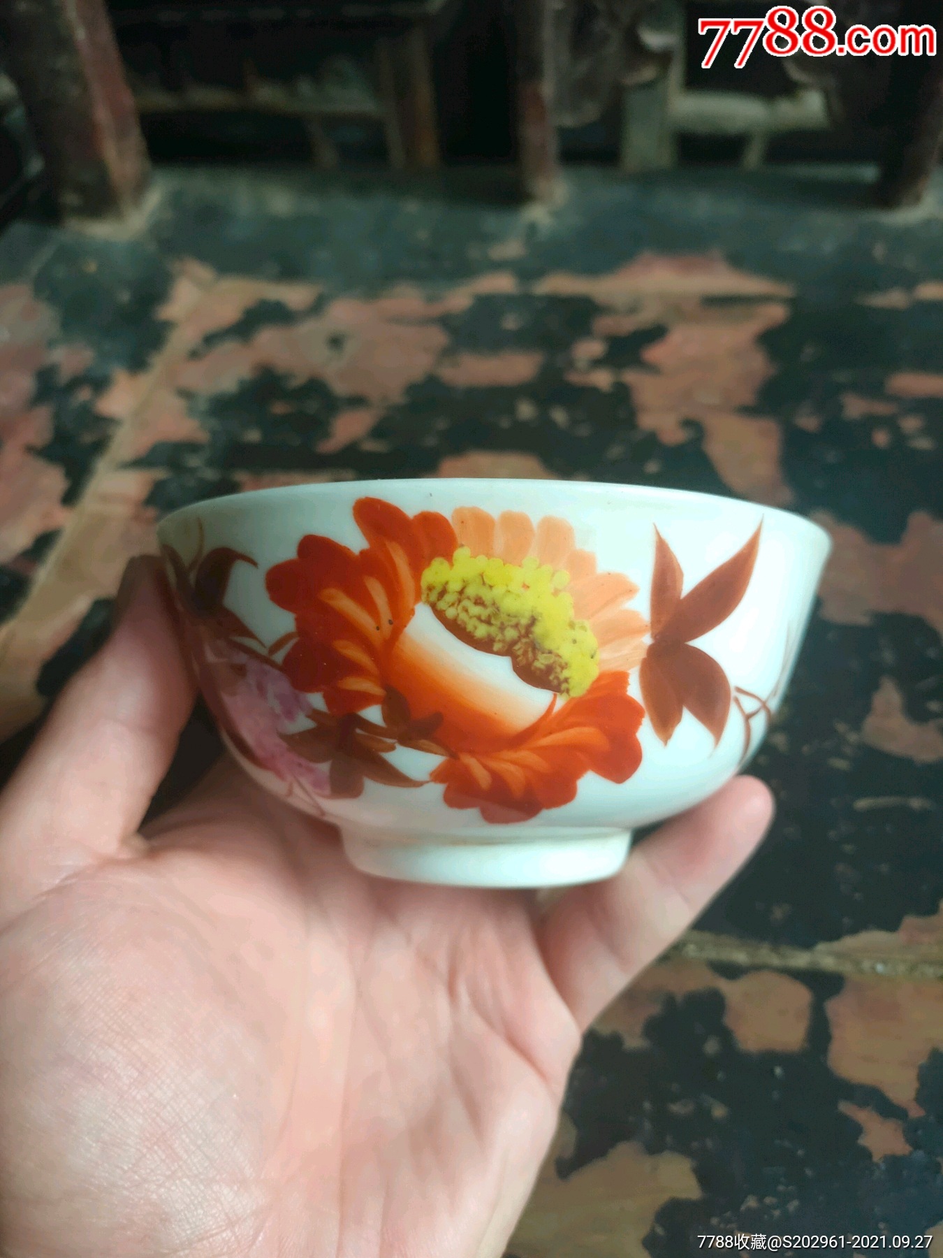 50年代景德镇花卉碗_彩绘瓷/彩瓷_收藏价格_鉴定交易_7788瓷器网