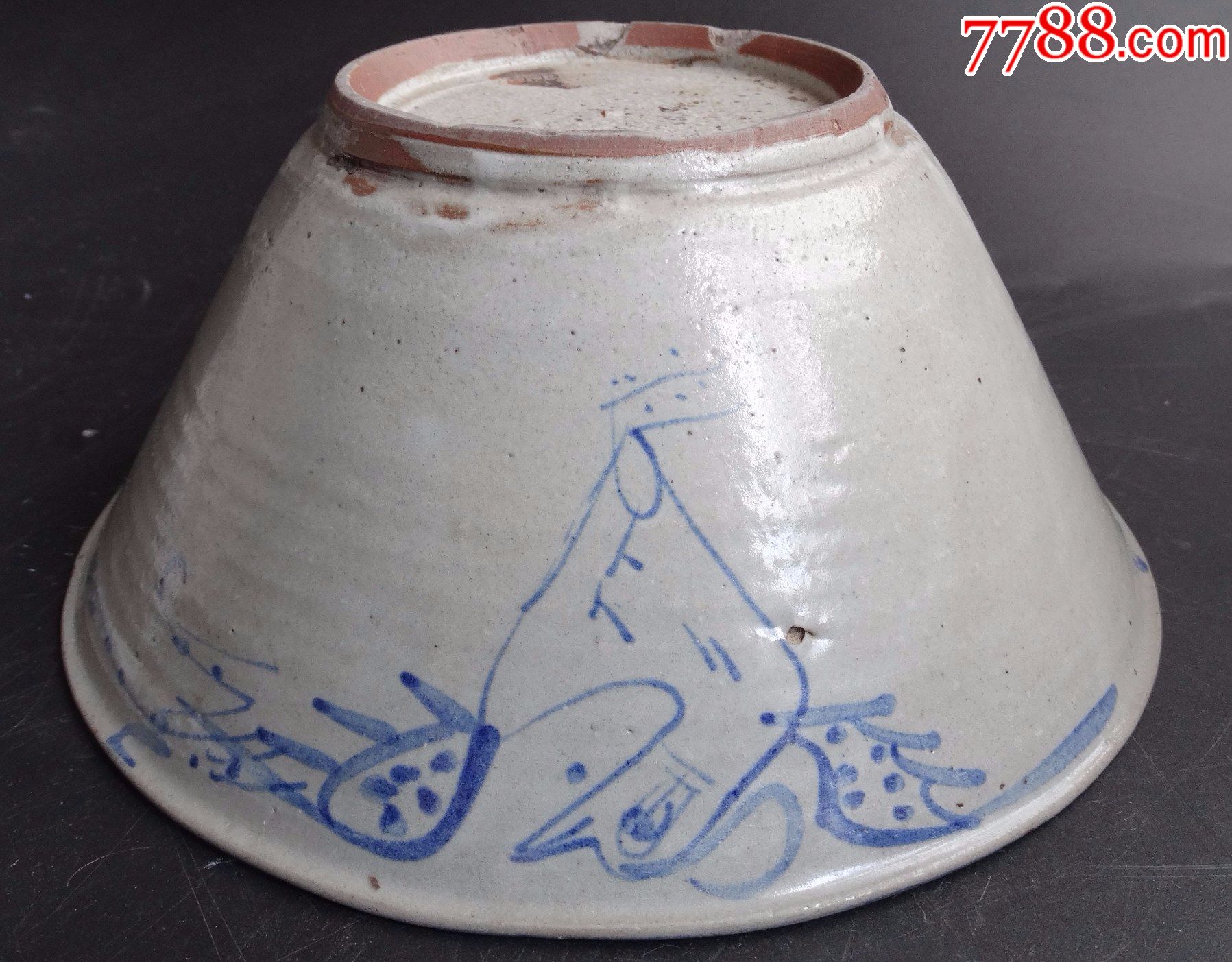 1#古玩古董瓷器收藏清代硕大尺寸青花纹大海碗_价格18