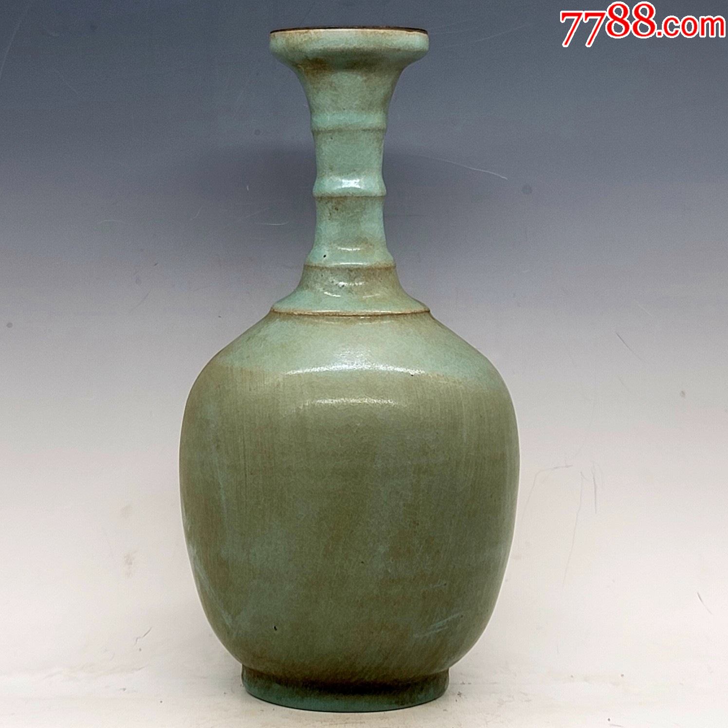 汝窑长颈瓶尺寸27512工艺品