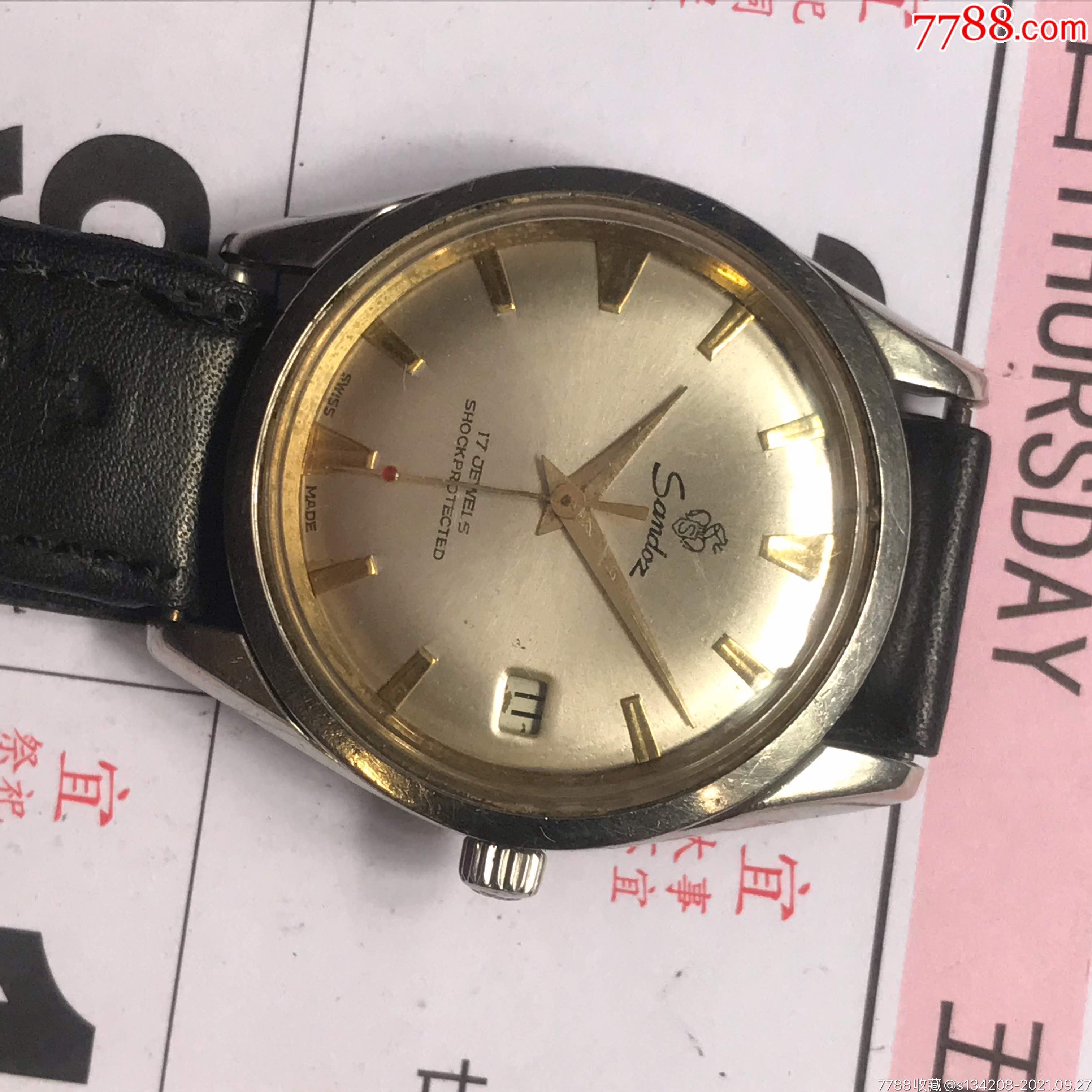 瑞士三度士日历古董机械手表