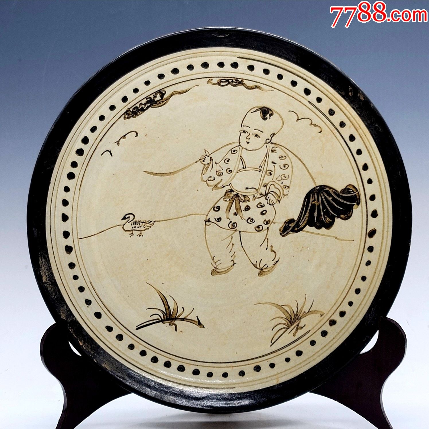 磁州窑婴戏纹洗尺寸3275工艺品