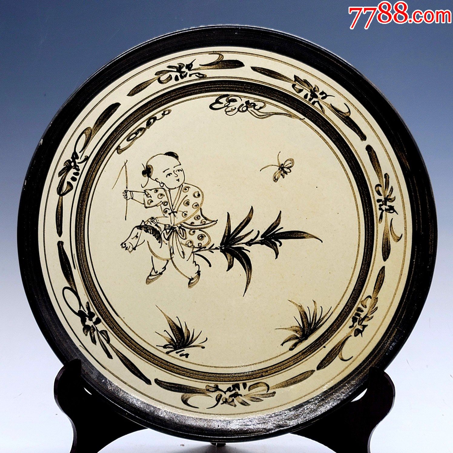 磁州窑婴戏纹洗.尺寸5*31(工艺品)