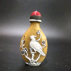 玻璃胎畫琺瑯花鳥紋鼻煙壺- 故宮
