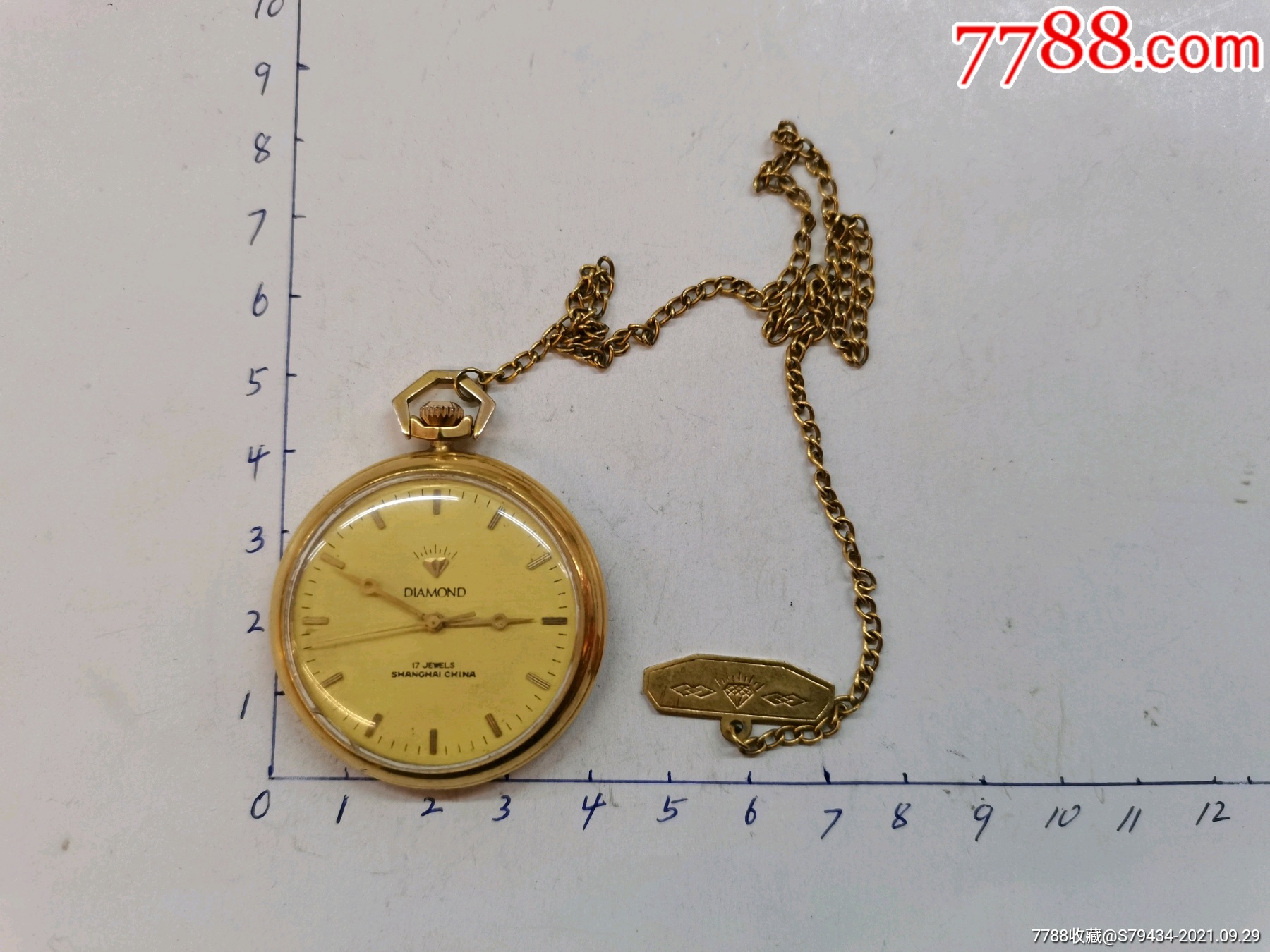 钻石怀表后盖寿星图案漂亮具体看简介