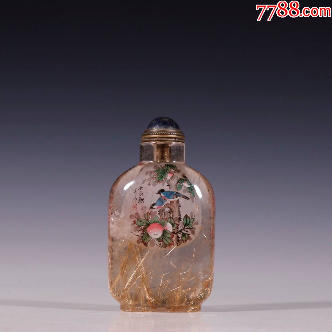 水晶双喜临门鼻烟壶