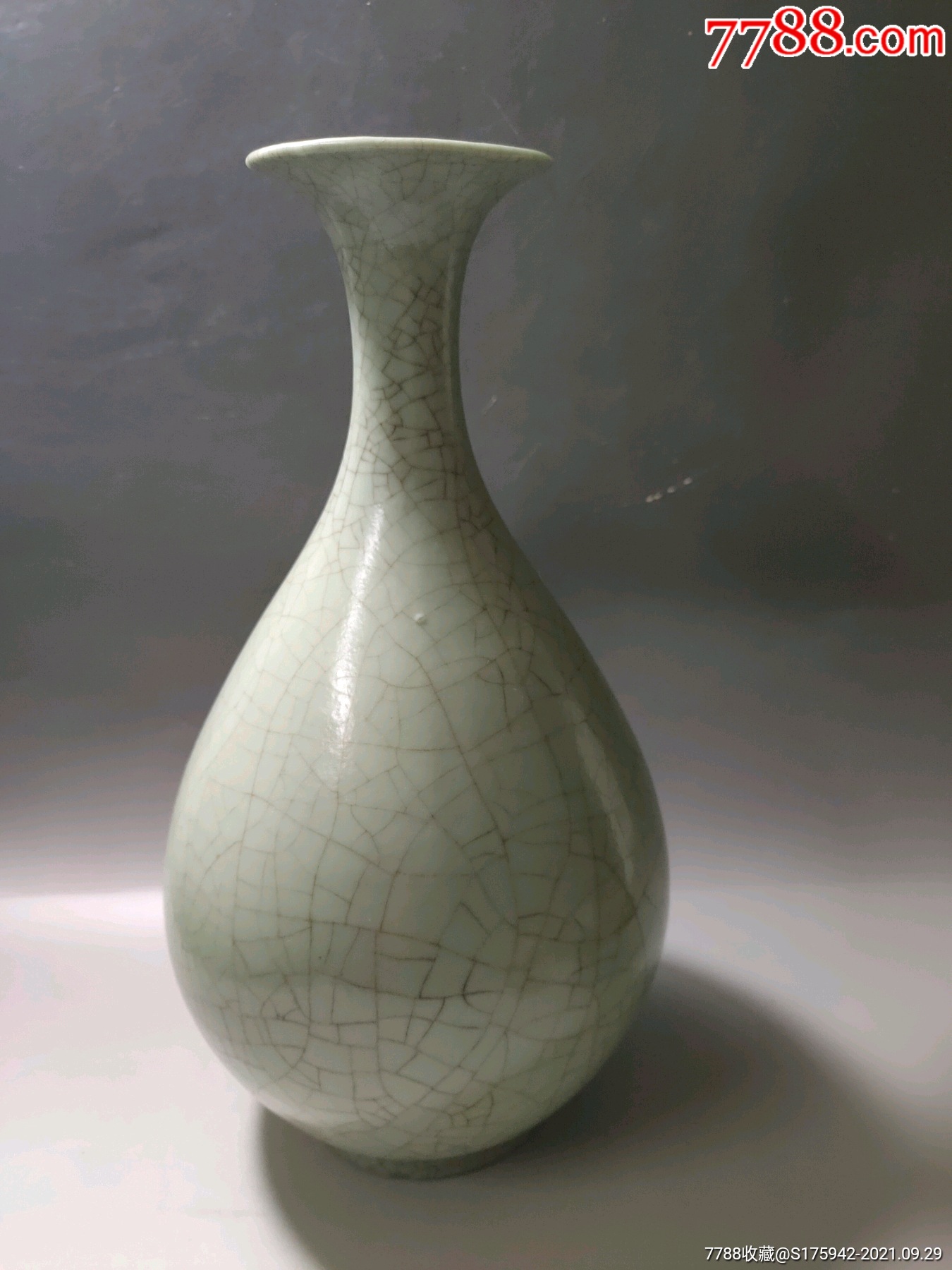 汝窑玉壶春瓶老瓷器