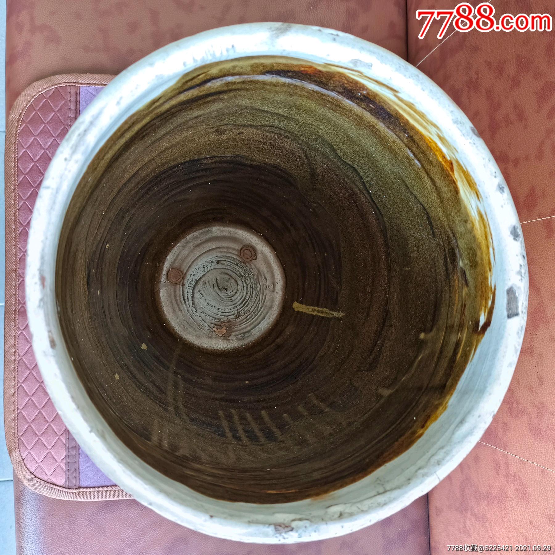 金元时期磁州窑彩绘大丽菊图纹筒式卷缸