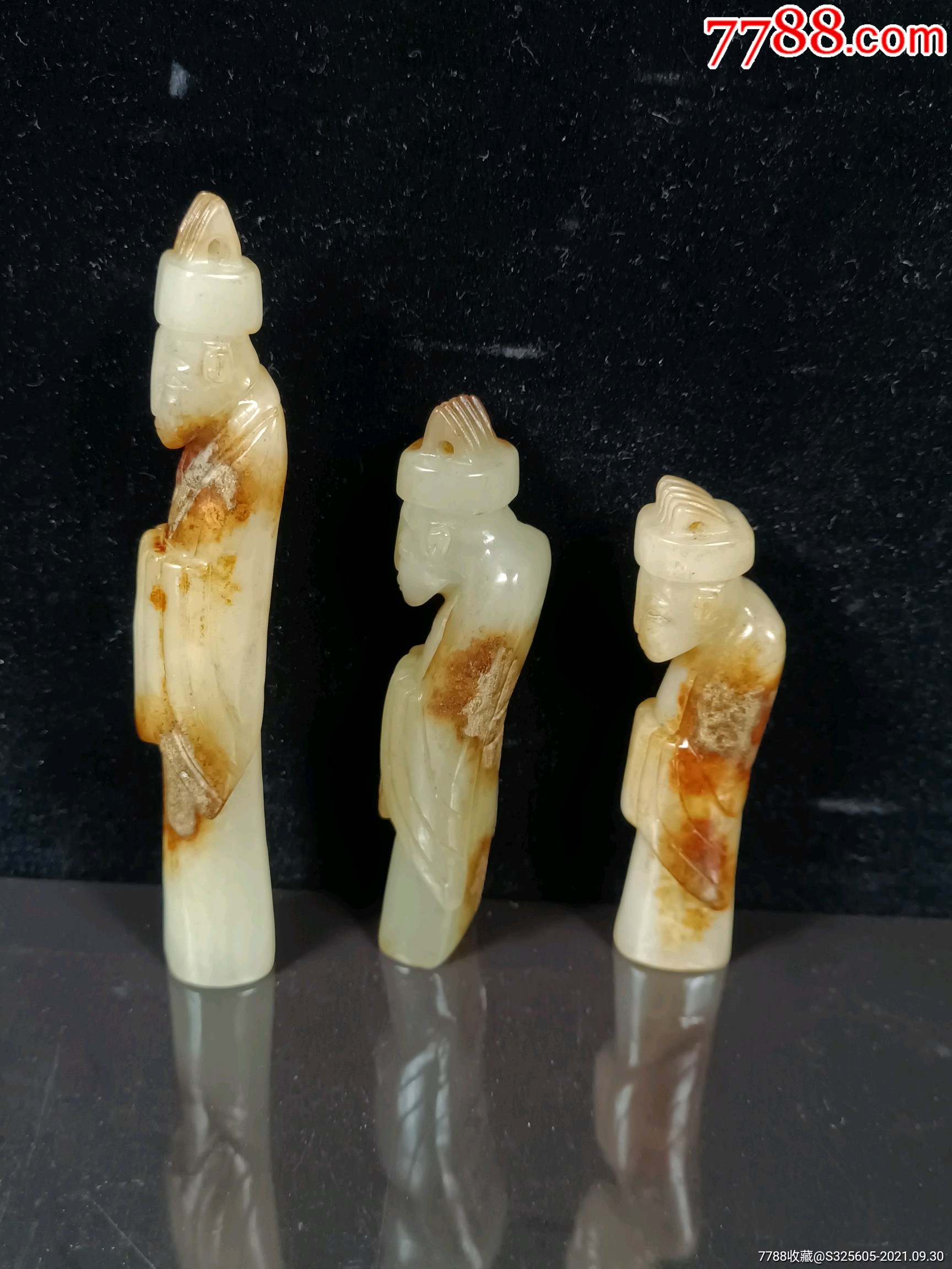 古代和田玉贵人雕刻完美收藏佳品