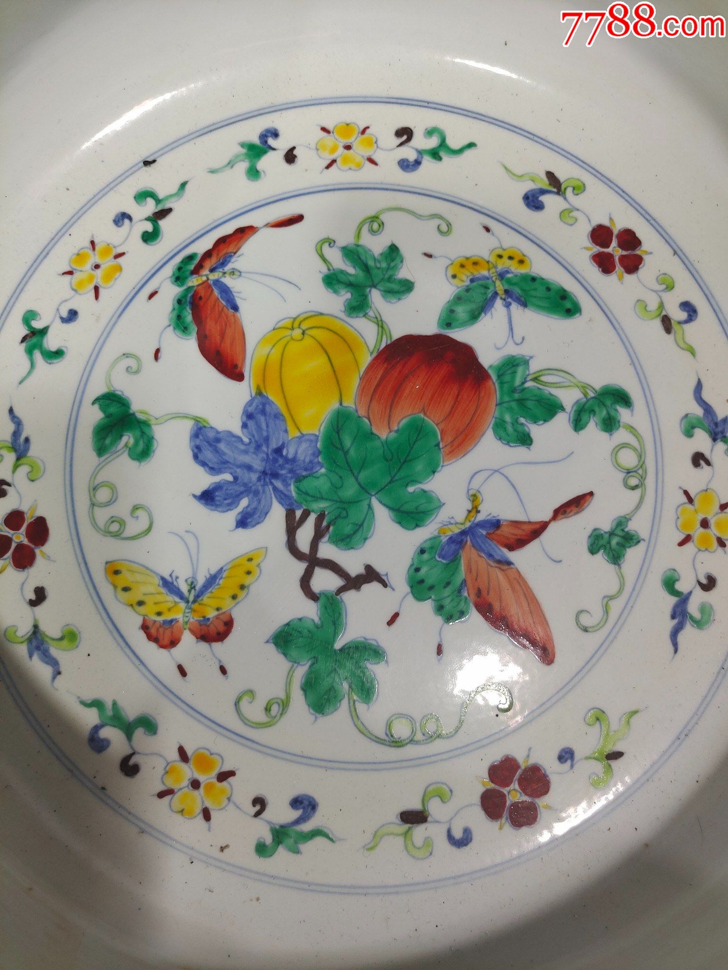 斗彩画南瓜笔洗(工艺品)