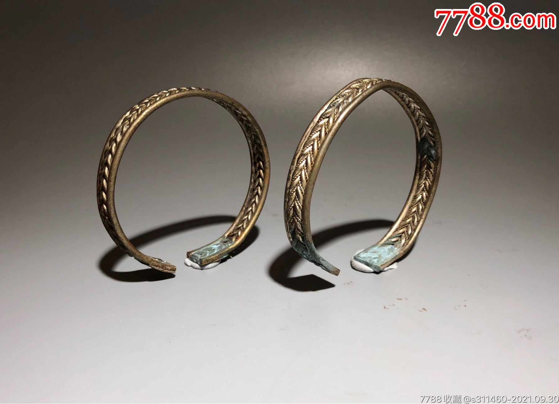 民国银绳纹手镯一对_价格1500元【福州余园古玩】_第1张_7788收藏