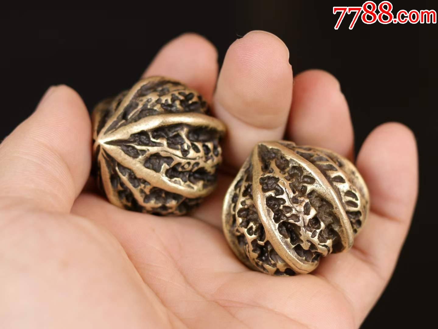 民国时期纯铜实心核桃