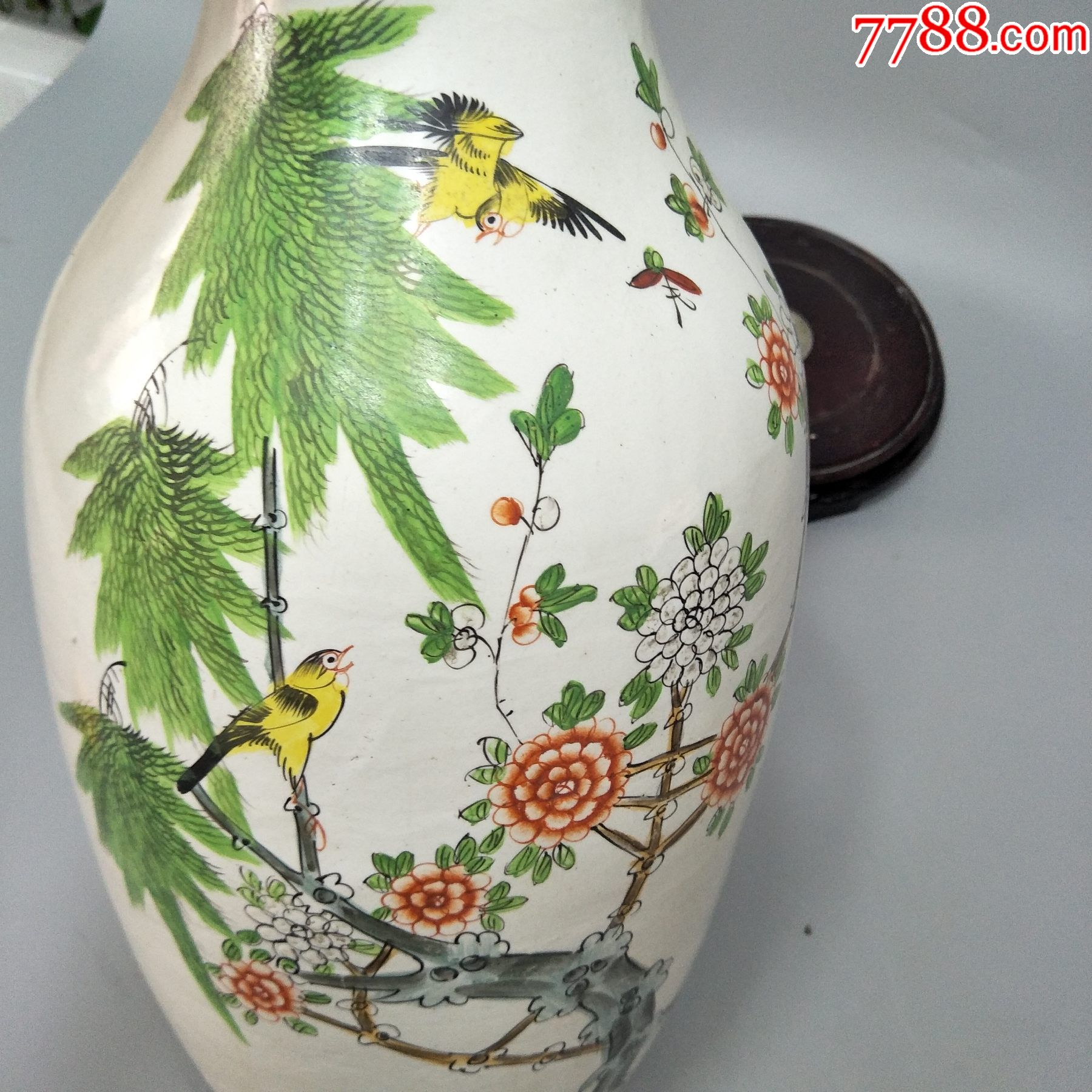 300件民国彩柳树黄莺大瓶一只.画工精美.包老包快_第3张_7788陶瓷