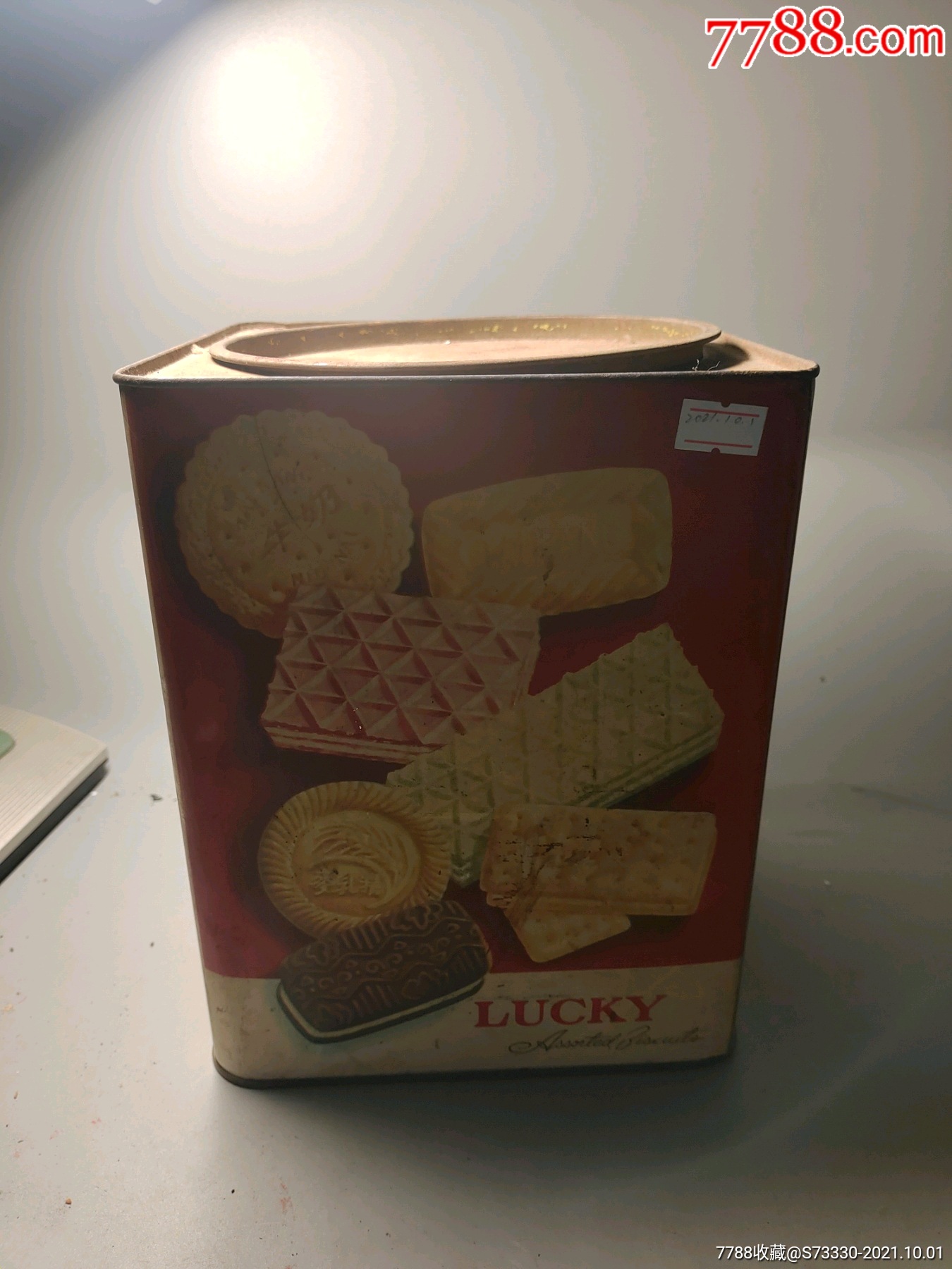 怀旧老物件80年代铁皮饼干桶一只