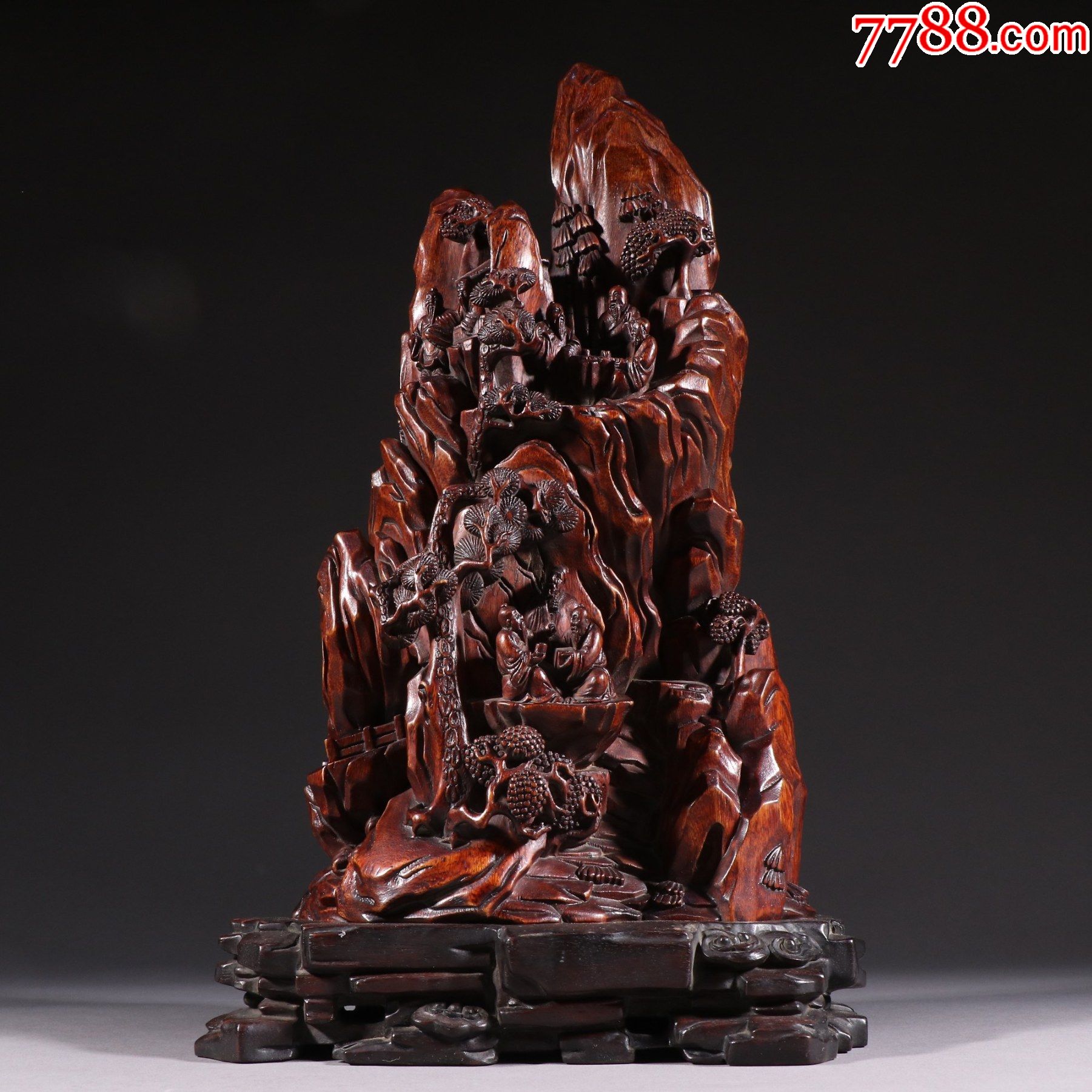 沉香雕人物故事山子摆件