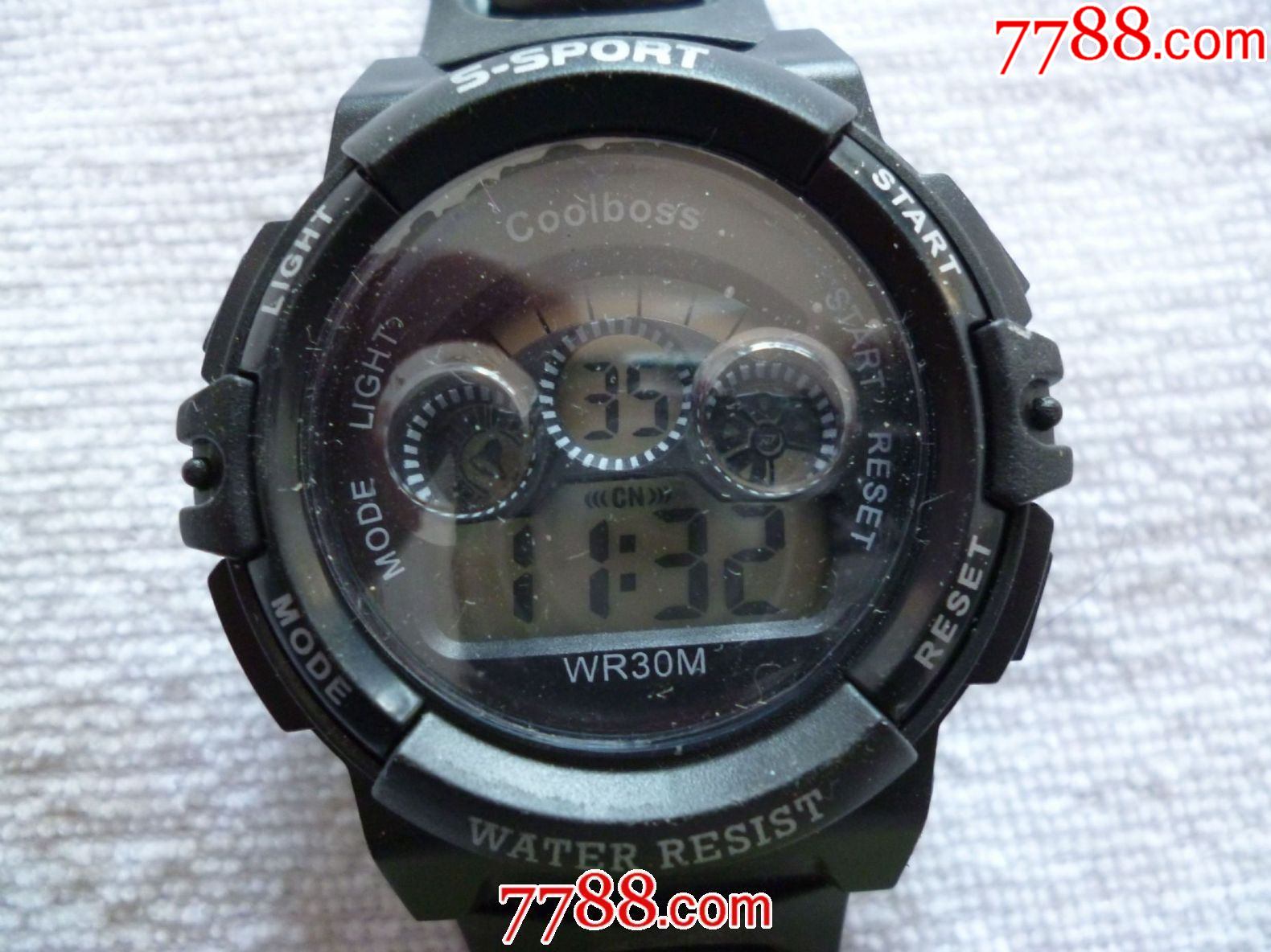 库存老货全夜光数字显示coolboss男士古董老表2