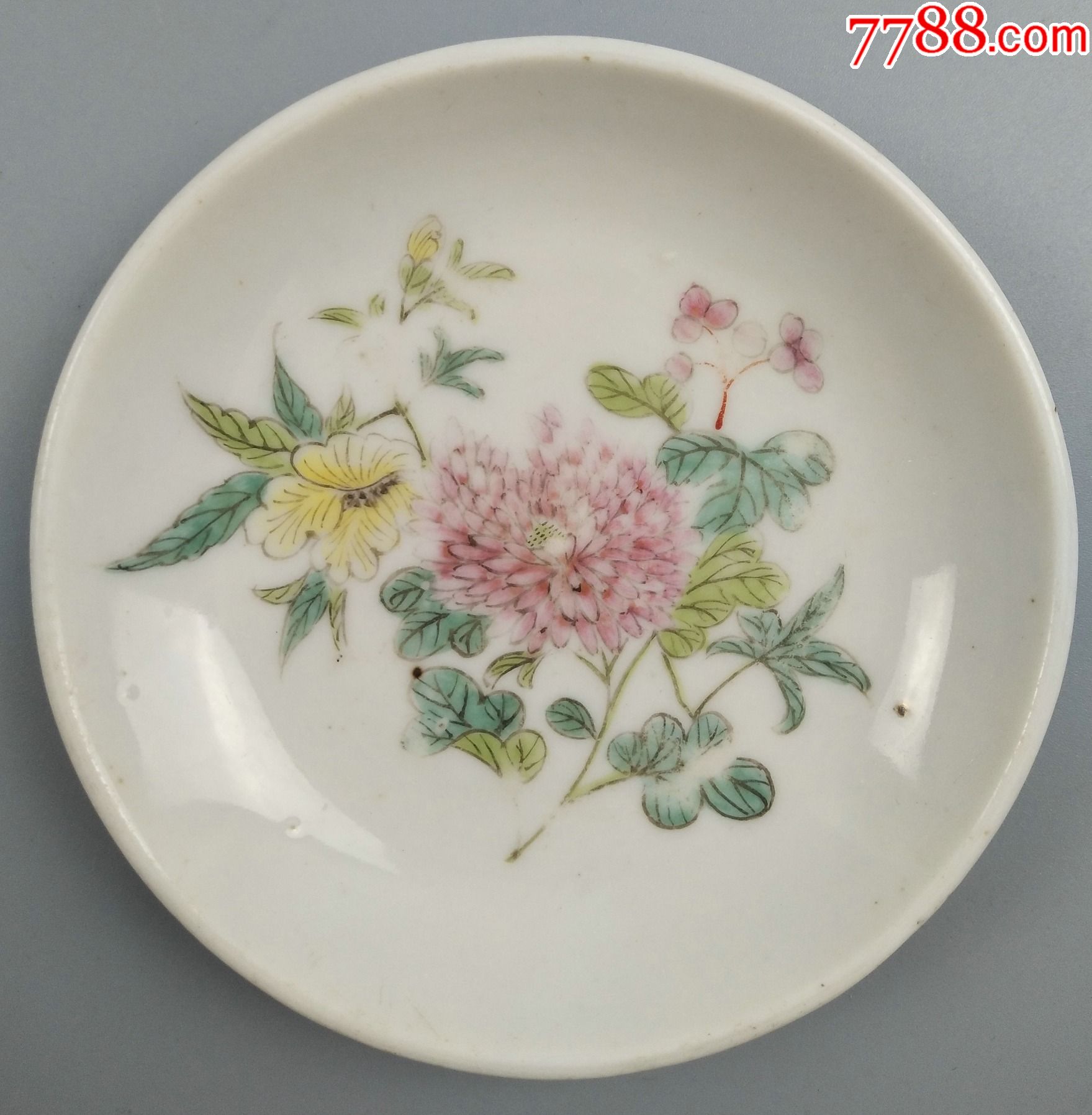 清末粉彩花卉文盘