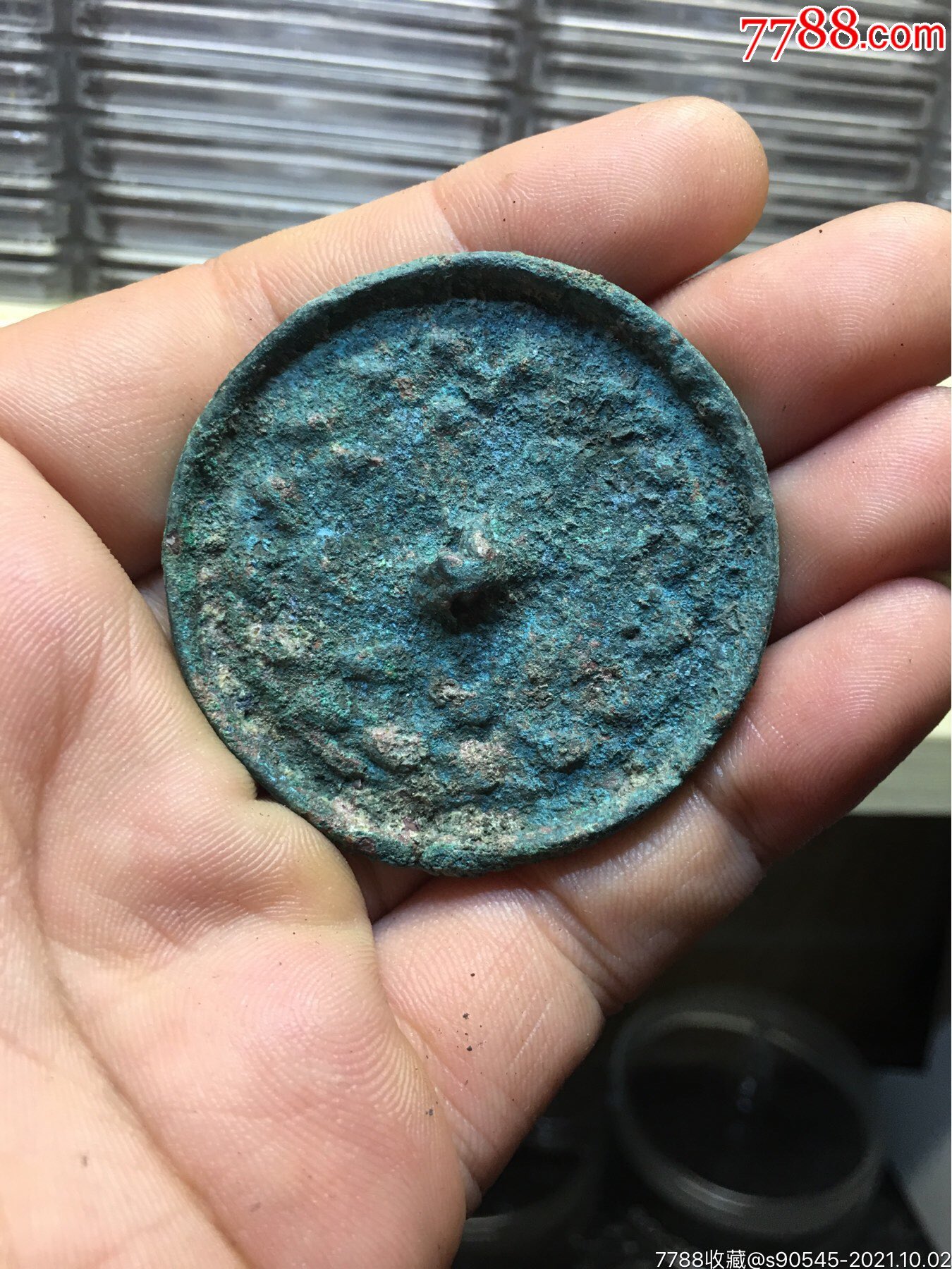 唐代花卉纹青铜小手镜_铜镜_明远堂【7788收藏__收藏热线】