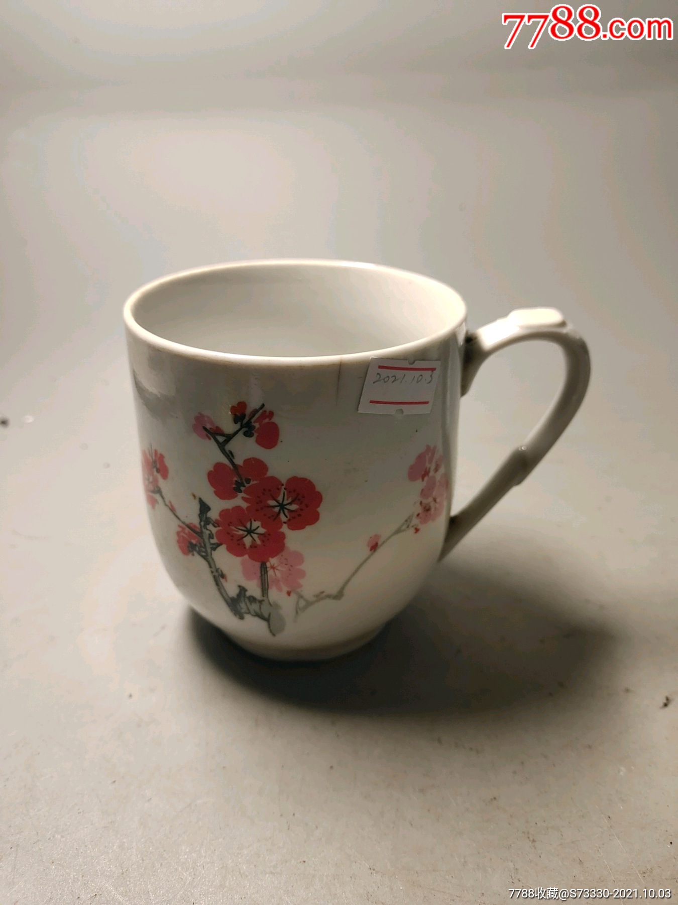 80年代左右上海瓷器厂红梅茶杯一只