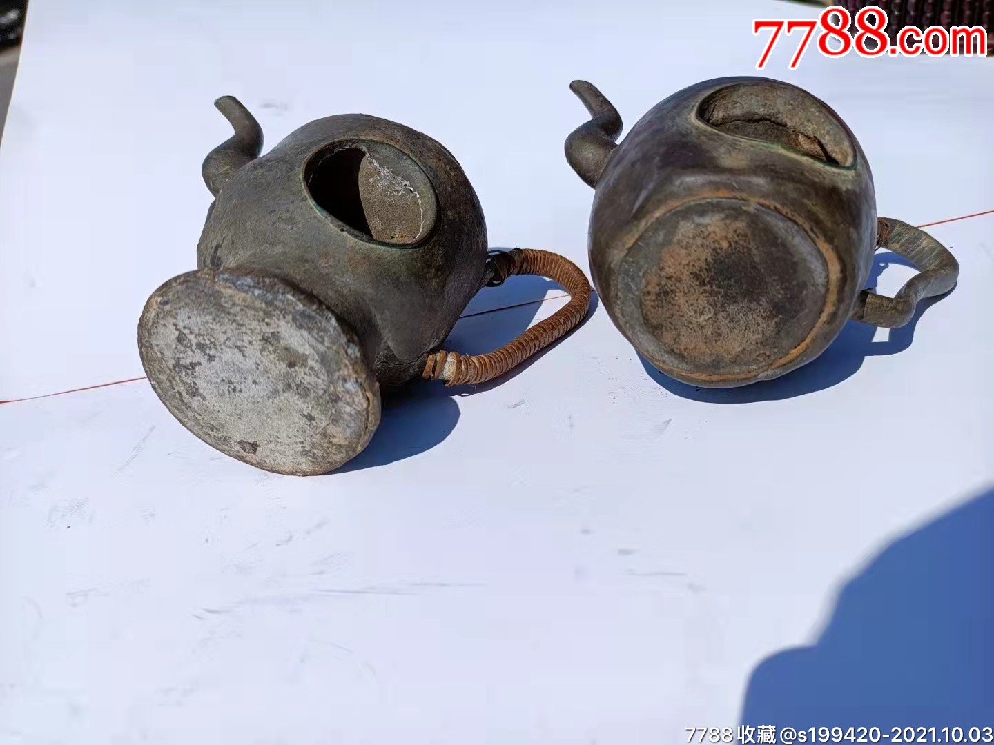 古代结婚用酒素子两个锡制完整包老品相如图展馆装修装饰