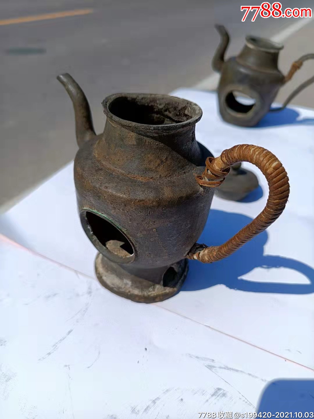 古代结婚用酒素子两个锡制完整包老品相如图展馆装修装饰