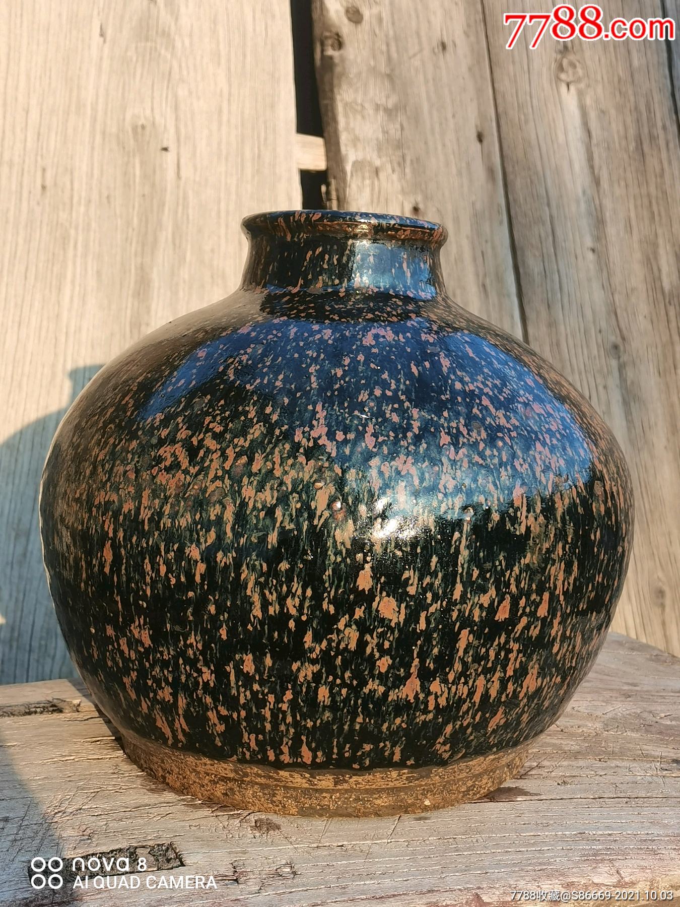 >> 满红铁锈斑大肚罐_黑瓷/天目瓷滚动鼠标滚轴,图片即可轻松放大