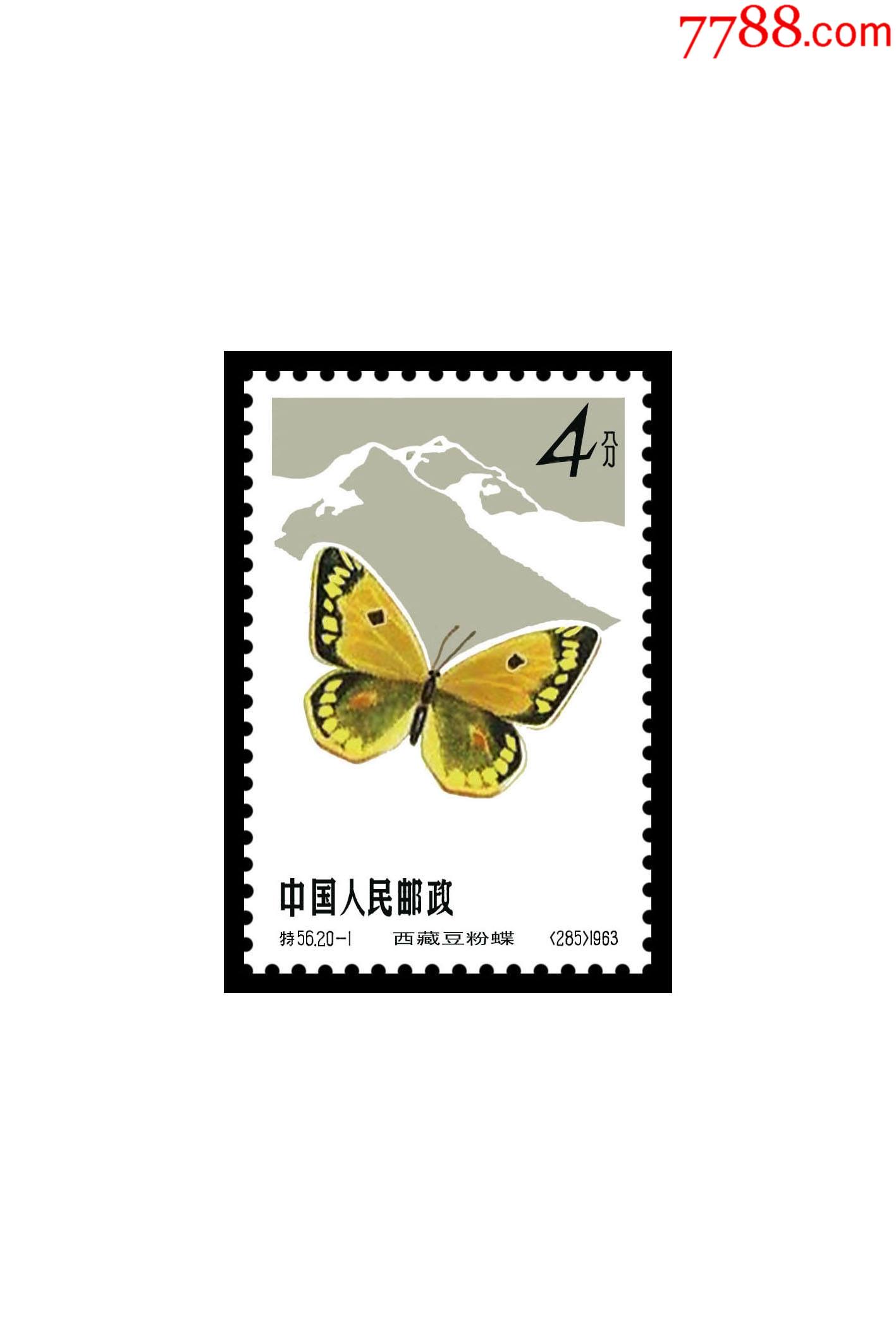 特56蝴蝶20全无齿孔印刷品欣赏票