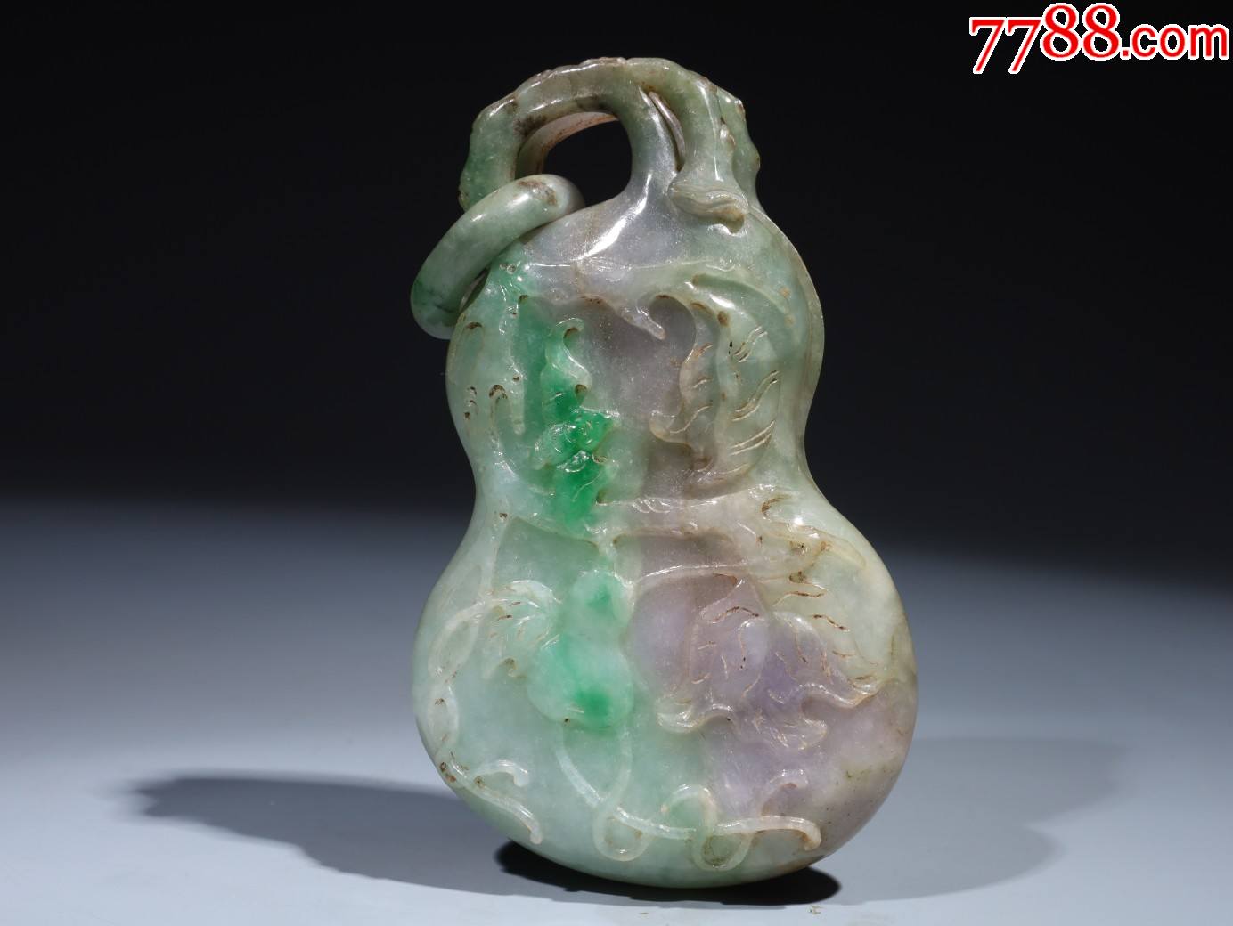 翡翠多子多福葫芦形盖盒