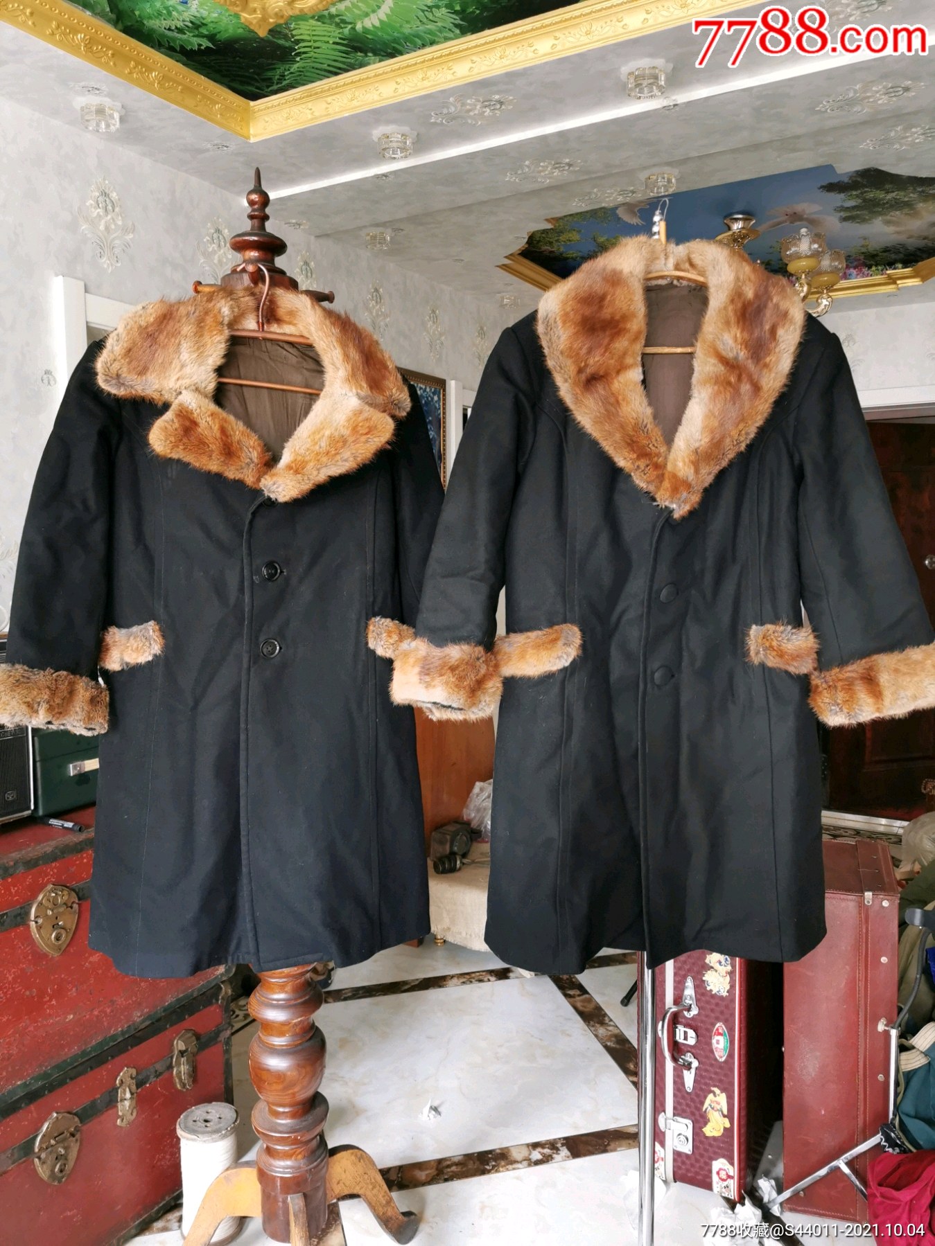 民国貂领呢子大衣