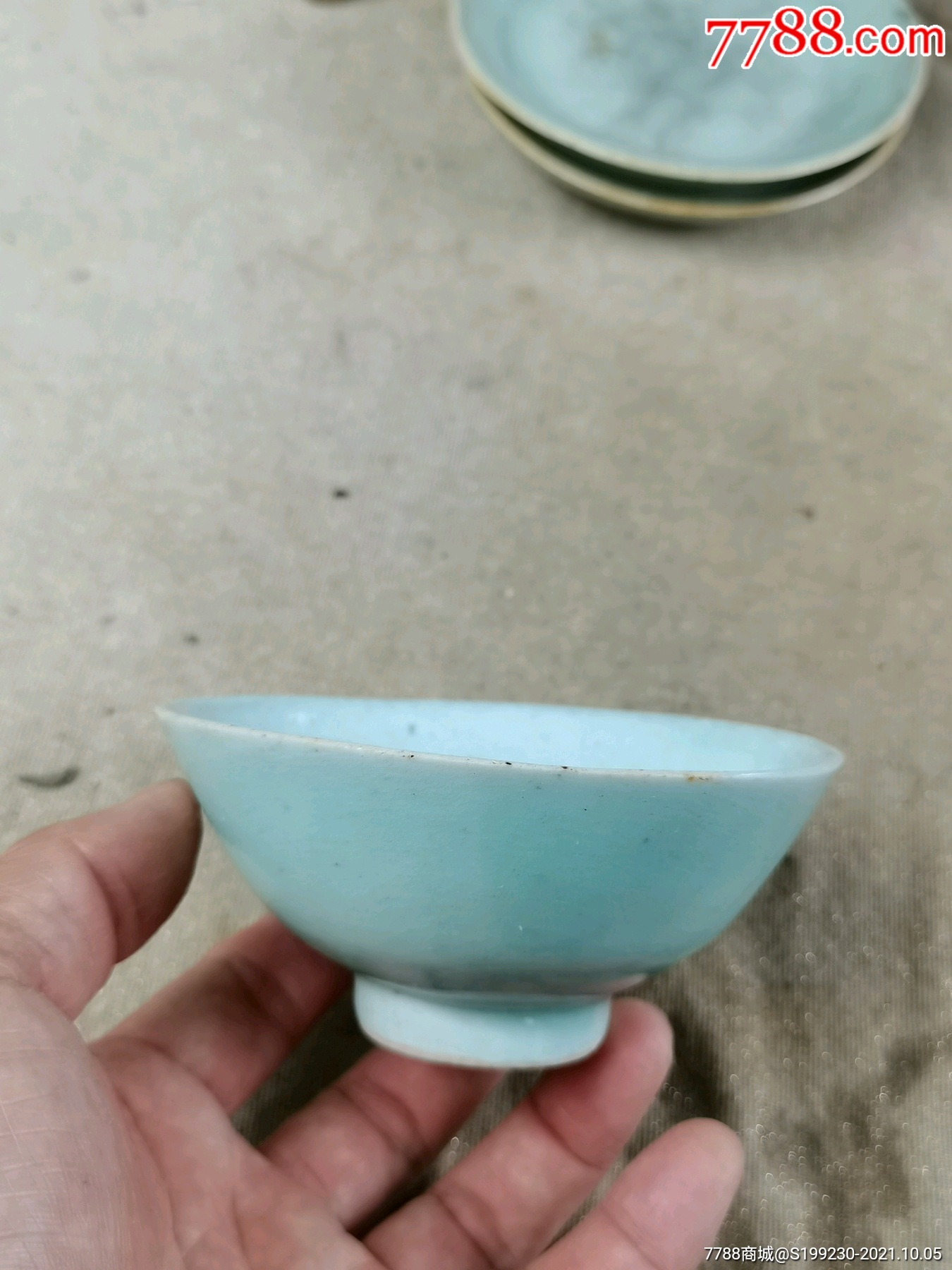 老豆青釉小碗豆青小瓷碗老豆青碗