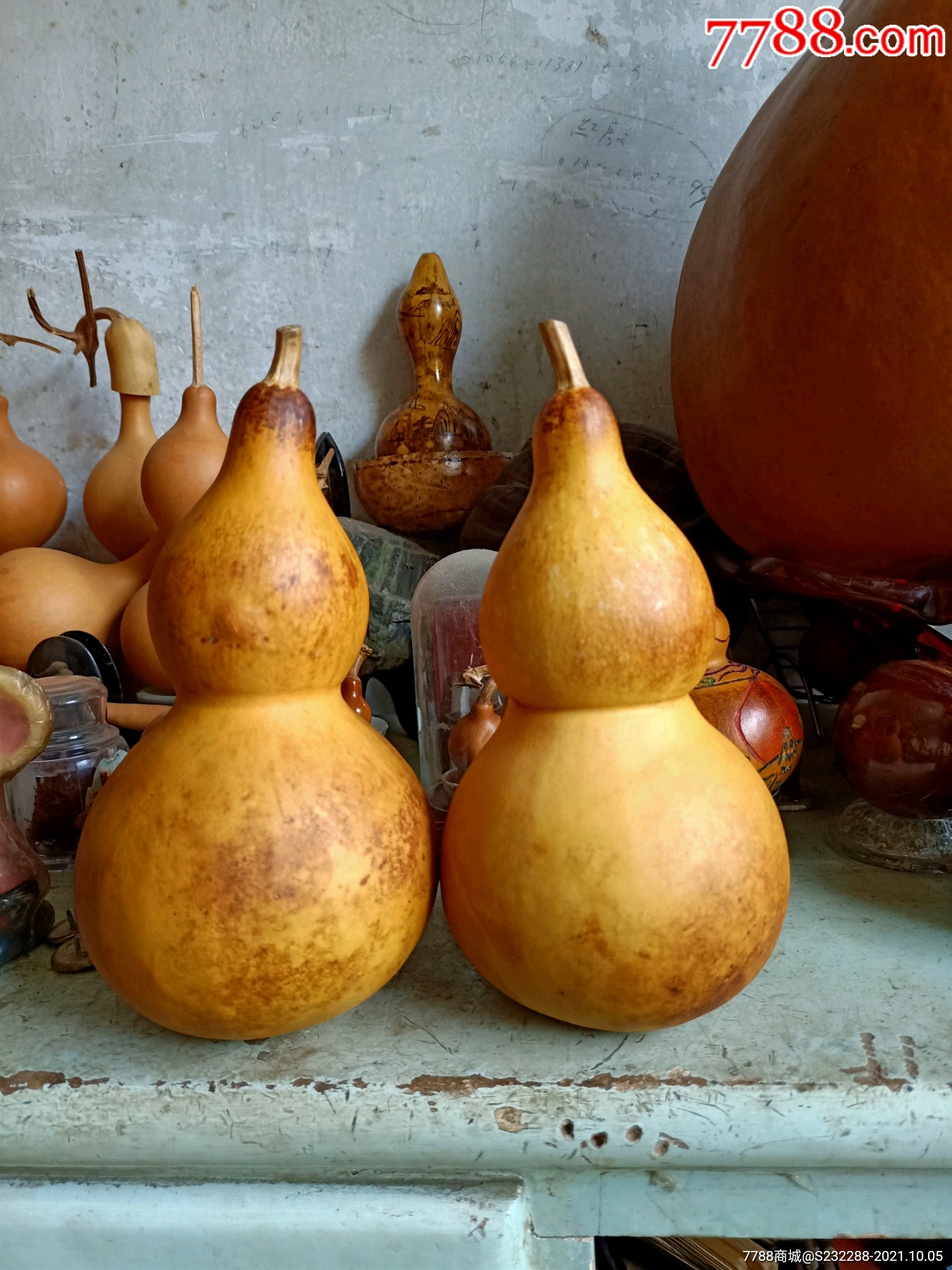 天然葫芦摆件一对