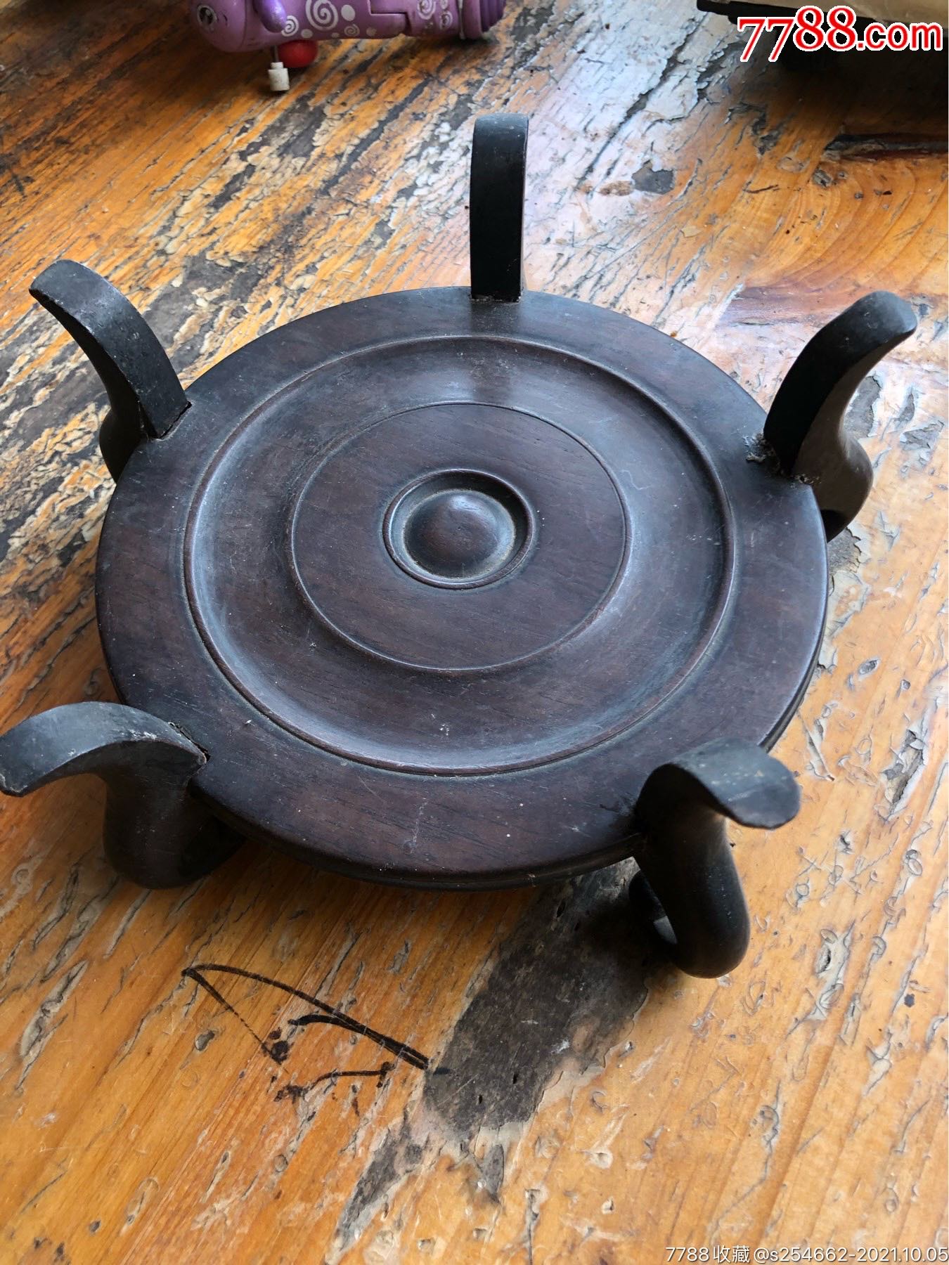 老红木花瓶座-木雕底座-7788文玩