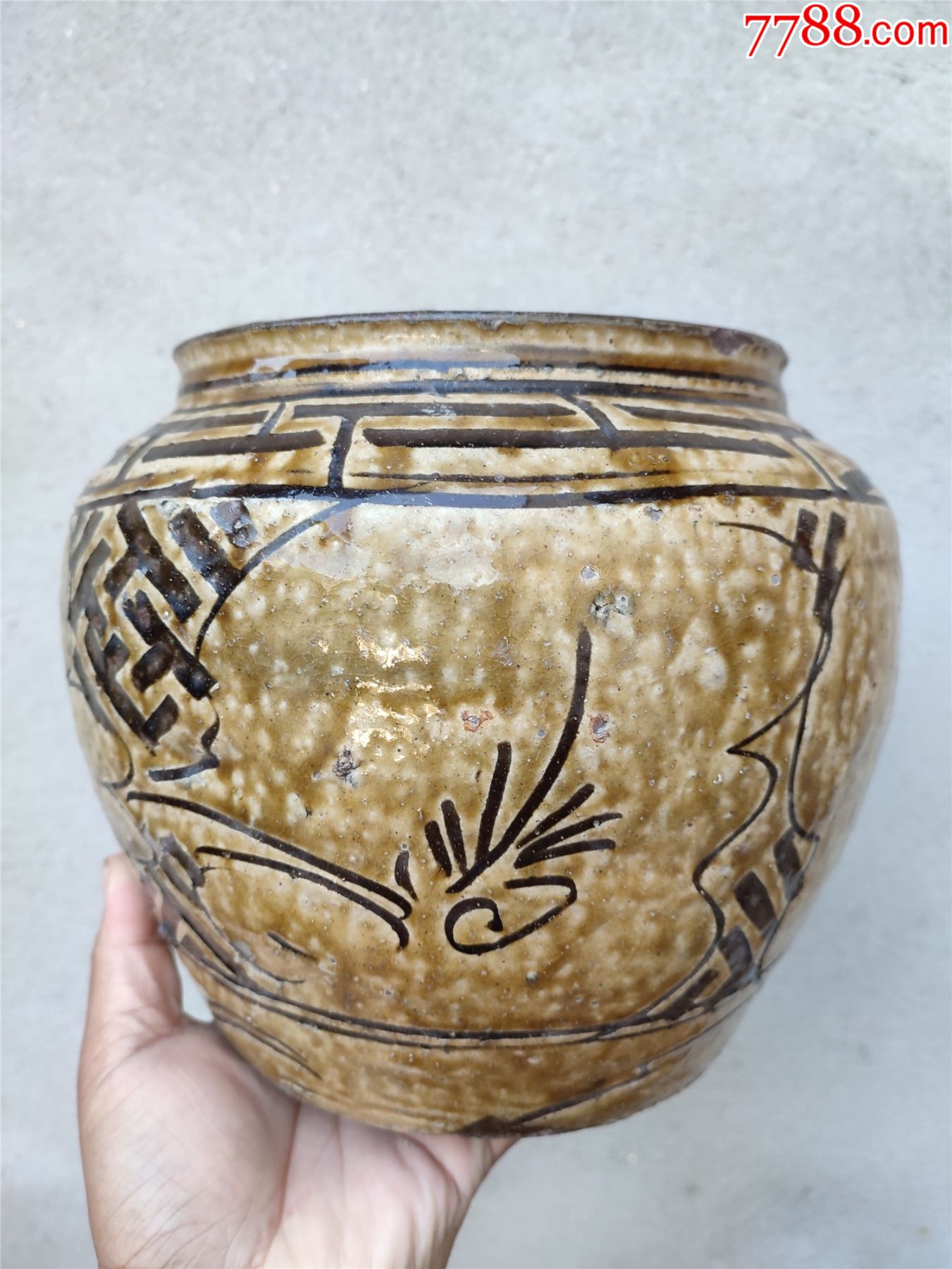 马口窑陶器罐子,没有冲线,口有小磕