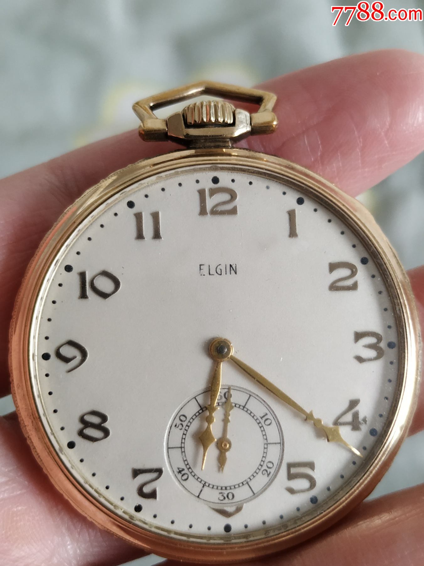 美国埃尔金elgin开面10k怀表15钻
