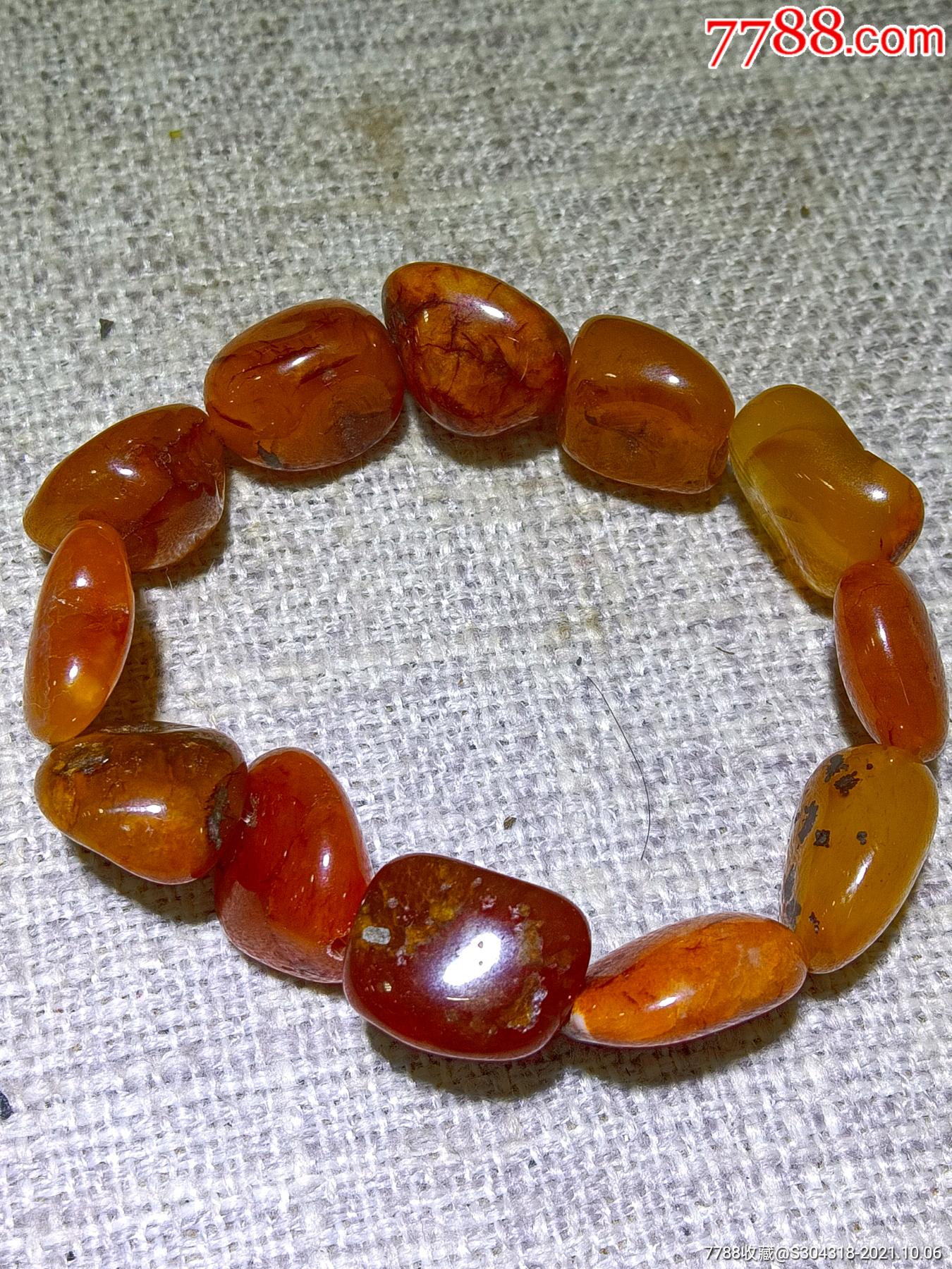 天然南红原石手串,_玛瑙/宝石手串_图片价格_收藏交易_7788集卡网