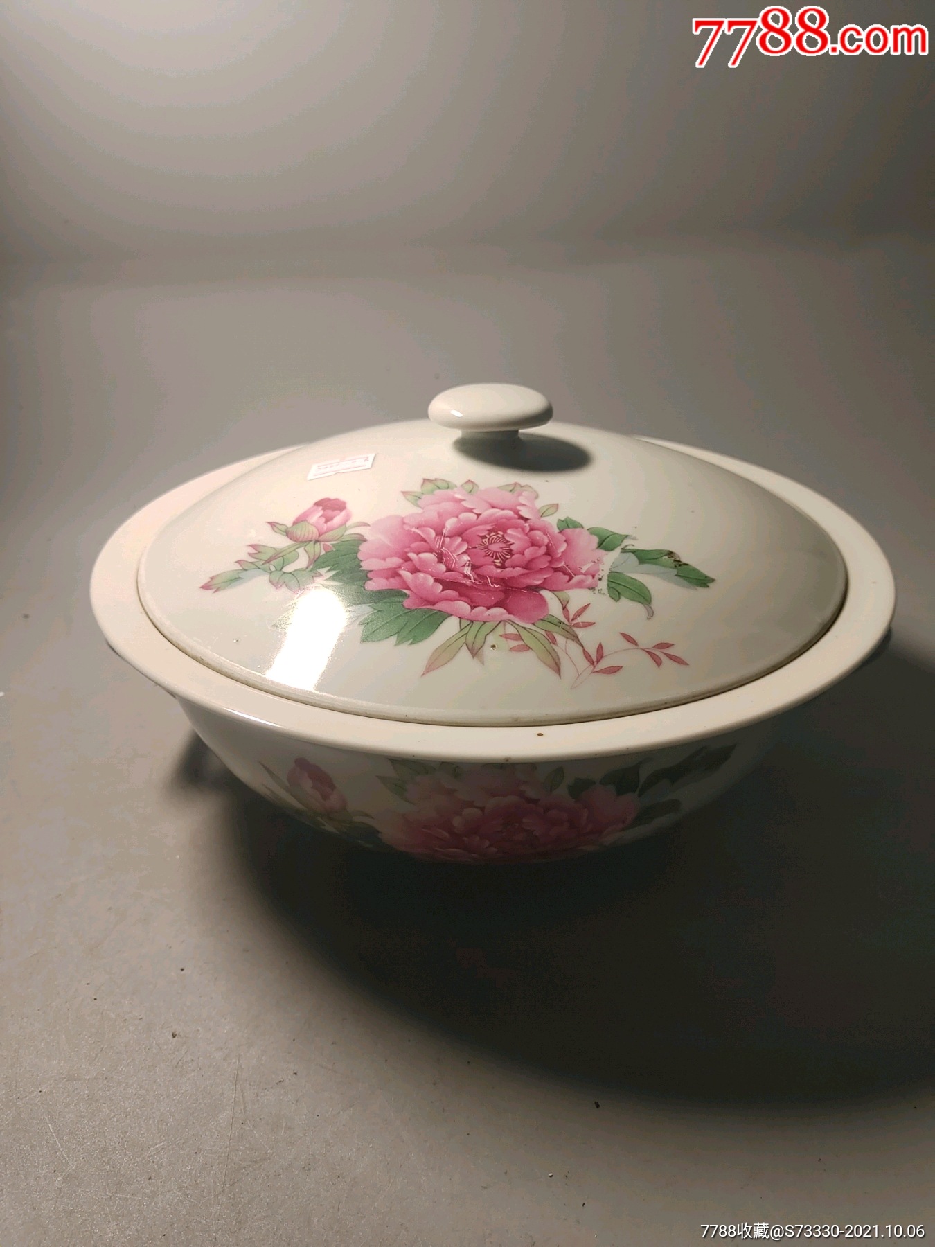 80年代左右牡丹花会大盖碗磕