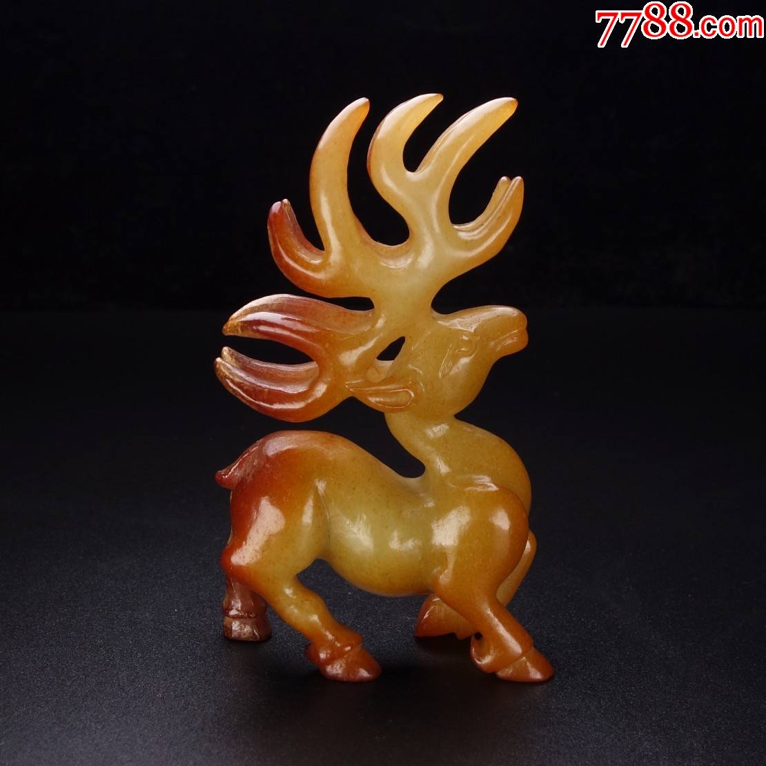 旧藏,极品和田玉玉鹿a101s86e