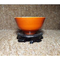 清同治珊瑚红釉八宝纹压手杯_红釉瓷_收藏价格_鉴定交易_7788瓷器网