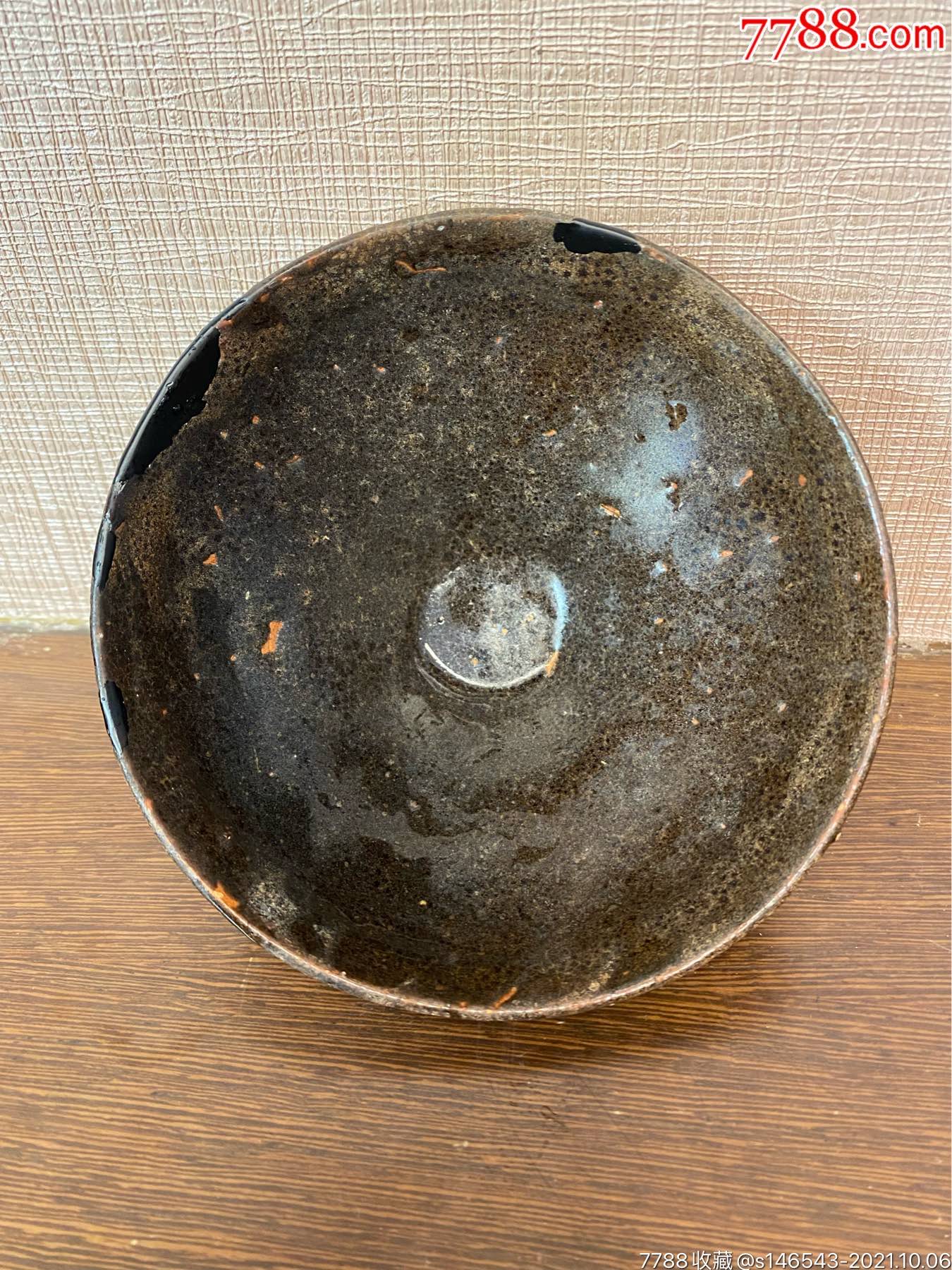 宋代龟背纹建盏,包老包退,傻开门货,器型规整,大漆修复,无冲尺寸12.