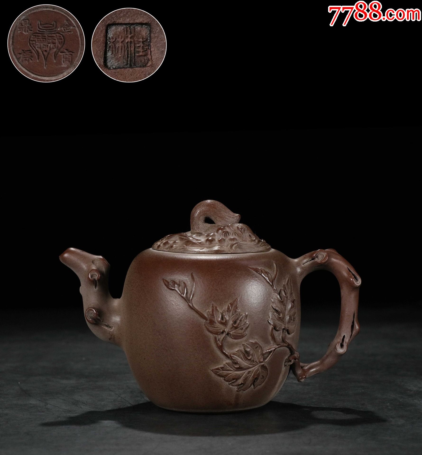 【歷代壺藝】【金鼎商标,桂林】款松鼠葡萄壶_紫砂壶_第1张_7788陶器