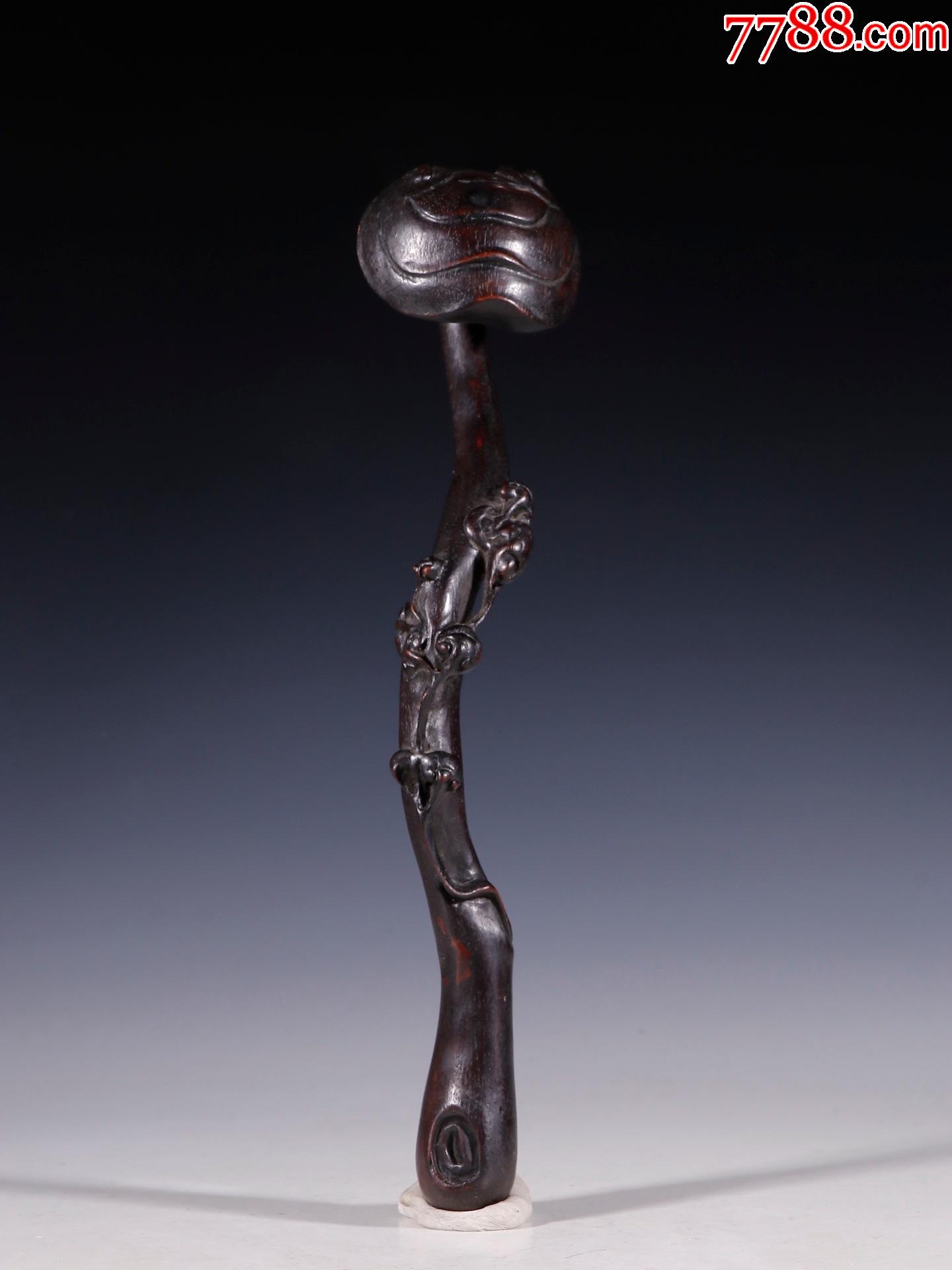 旧藏【紫檀木灵芝纹如意】