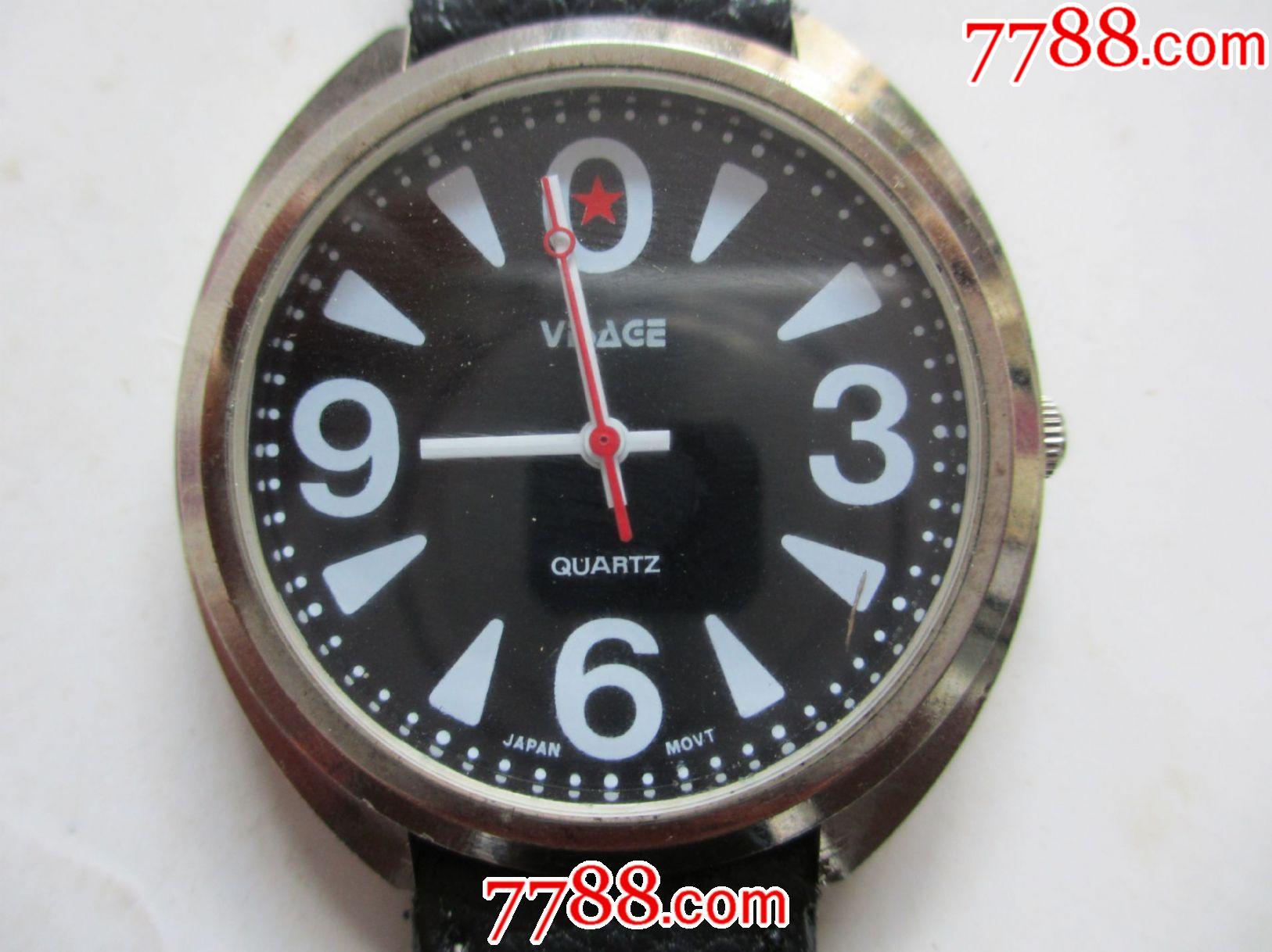 香港出品黑色烤漆盘大刻度【visdce】-【红五星】男士古董老表!