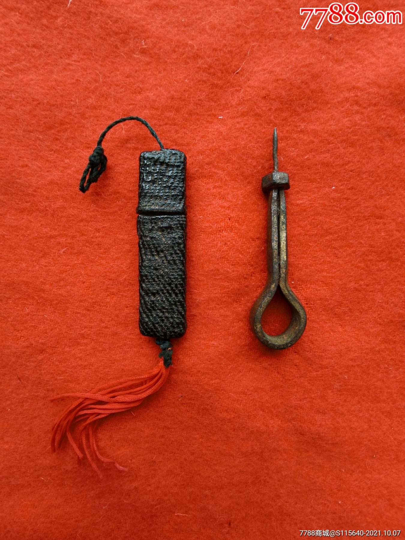 老竹子漆器针线筒