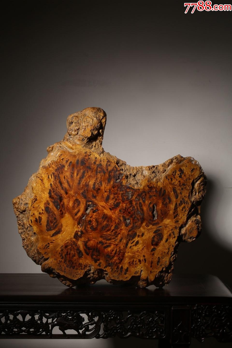 瘿木留疤虎皮纹随形茶台asys30f