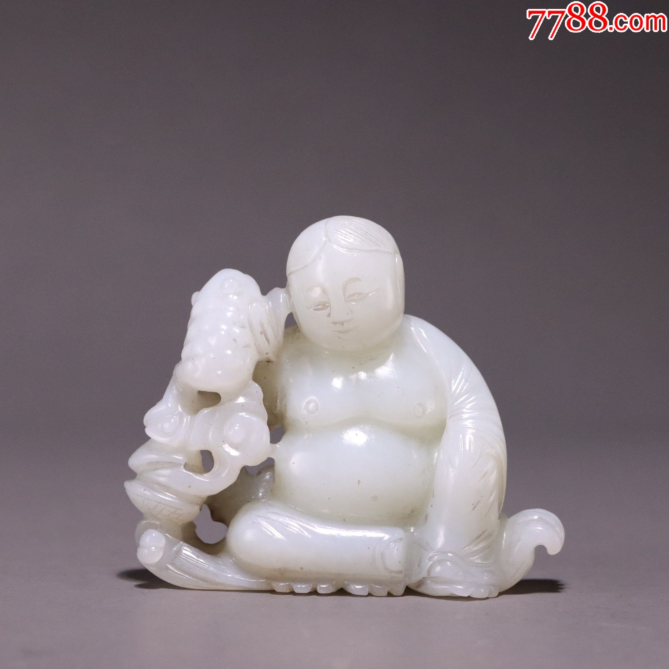和田玉刘海戏金蟾把件a91s45f