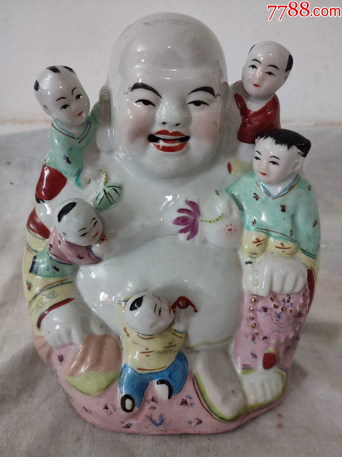 6745七十年代五子佛粉彩大瓷像