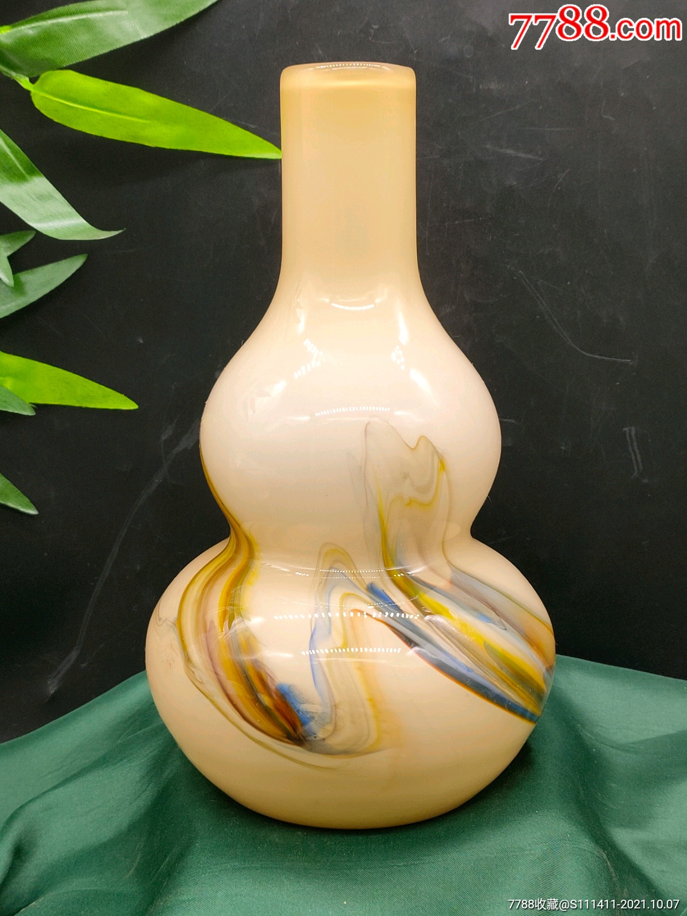建国初期套料琉璃葫芦花瓶